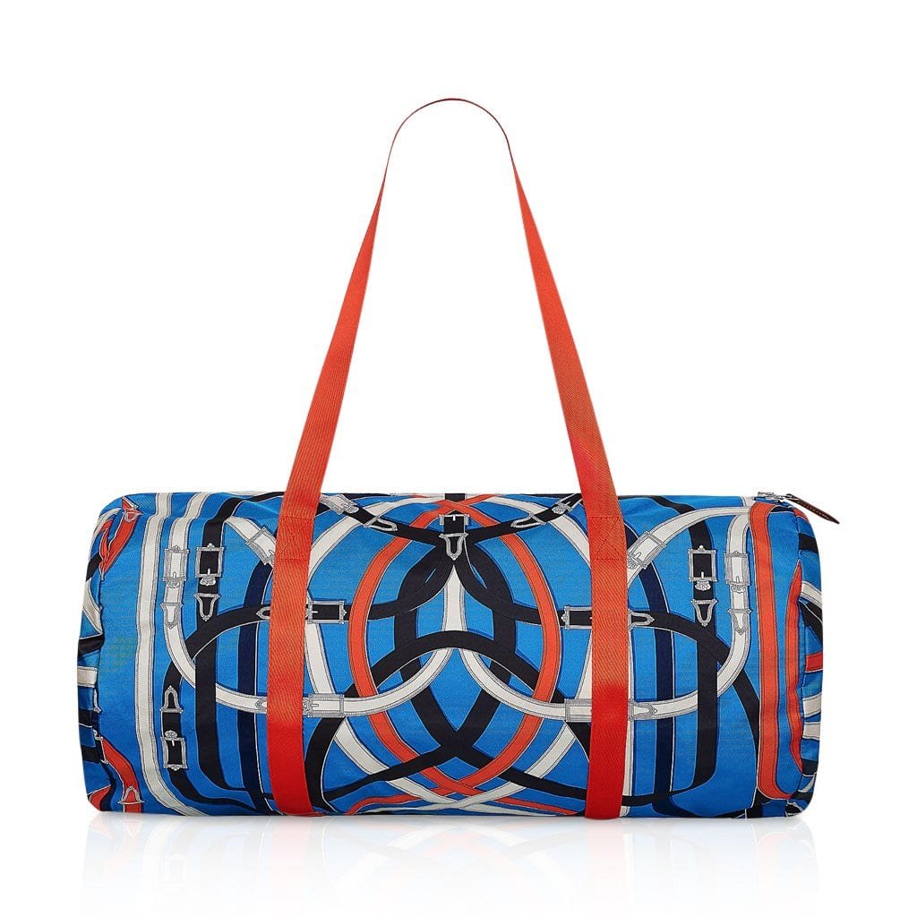 Hermes Hermes Airsilk Duffle Bag Cavalcadour 50 Blue Silk Limited Edition New