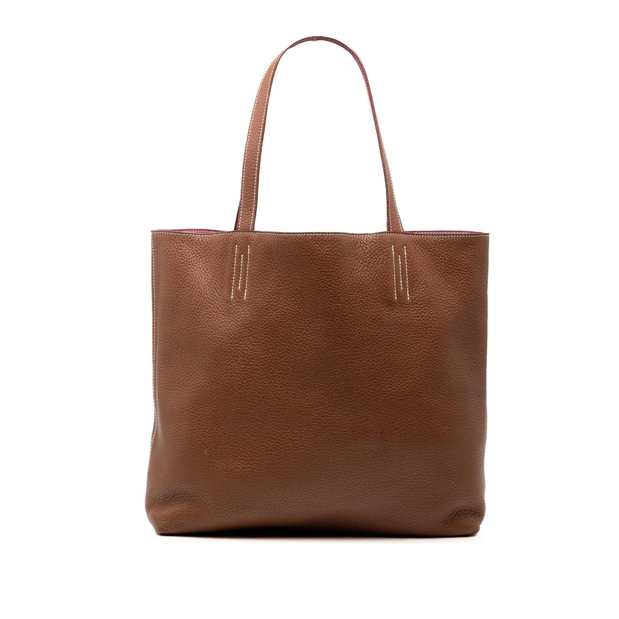 Hermes Double Sens Handbag Clemence Leather