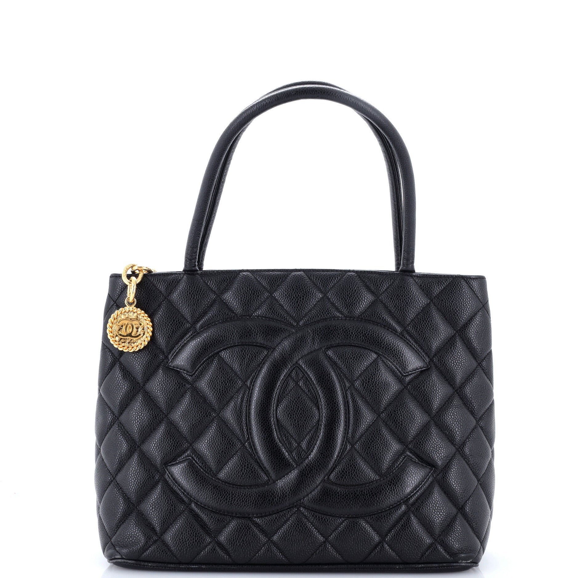 Medallion Tote Quilted Caviar
