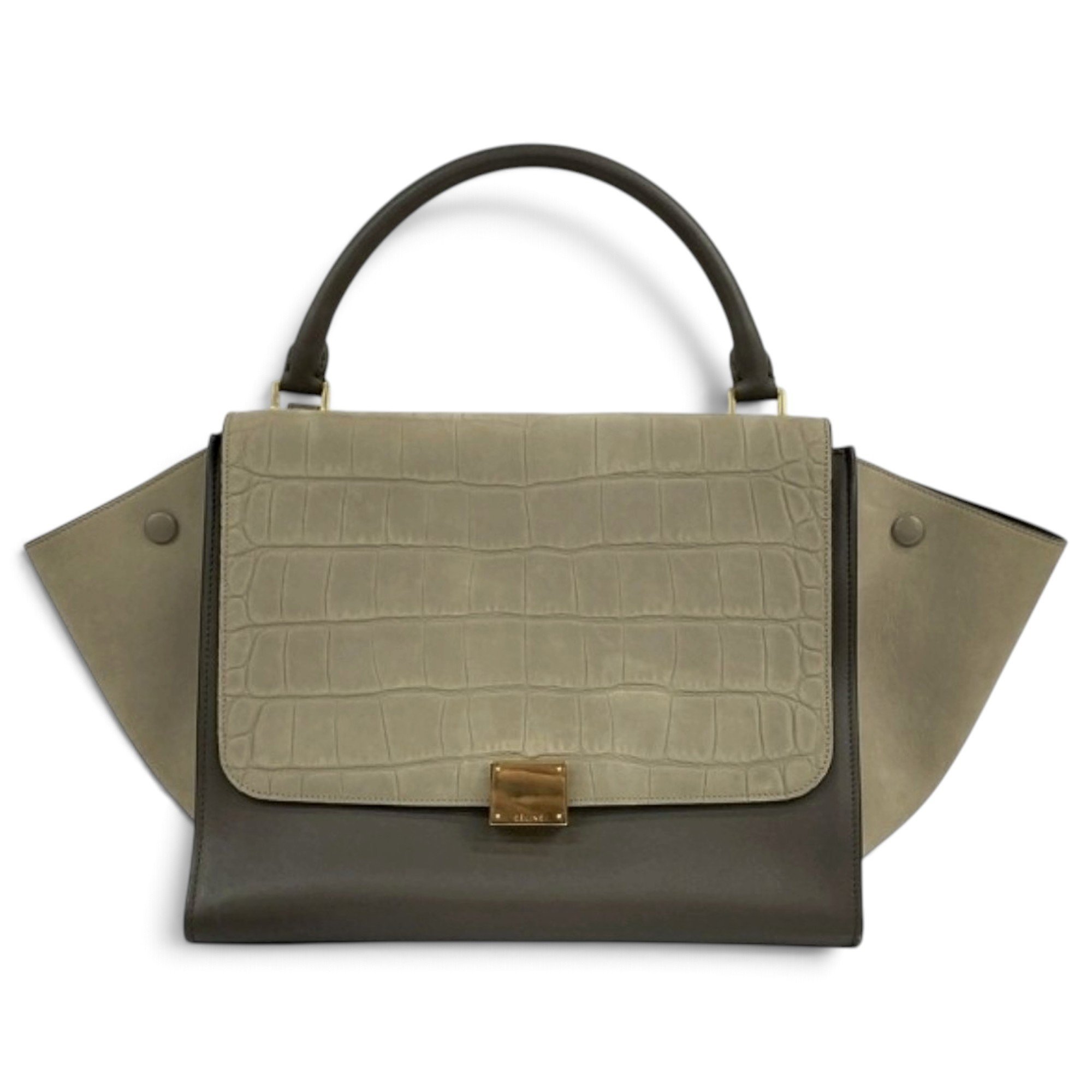 Trapèze leather handbag