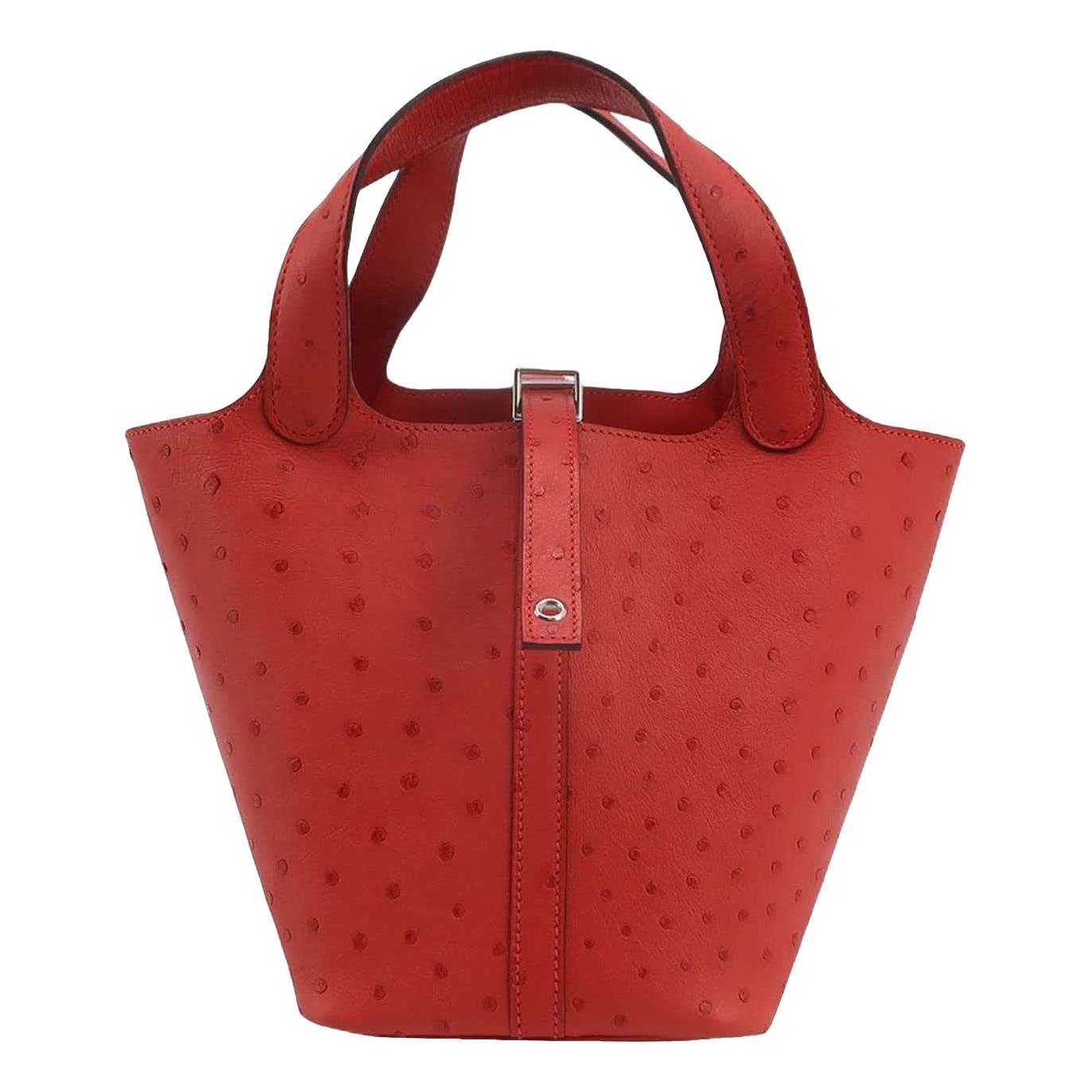 Picotin leather tote
