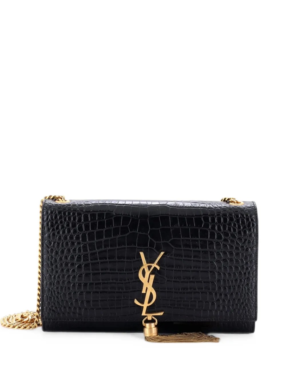 Classic Monogram Tassel Crocodile Embossed Leather Medium crossbody bag