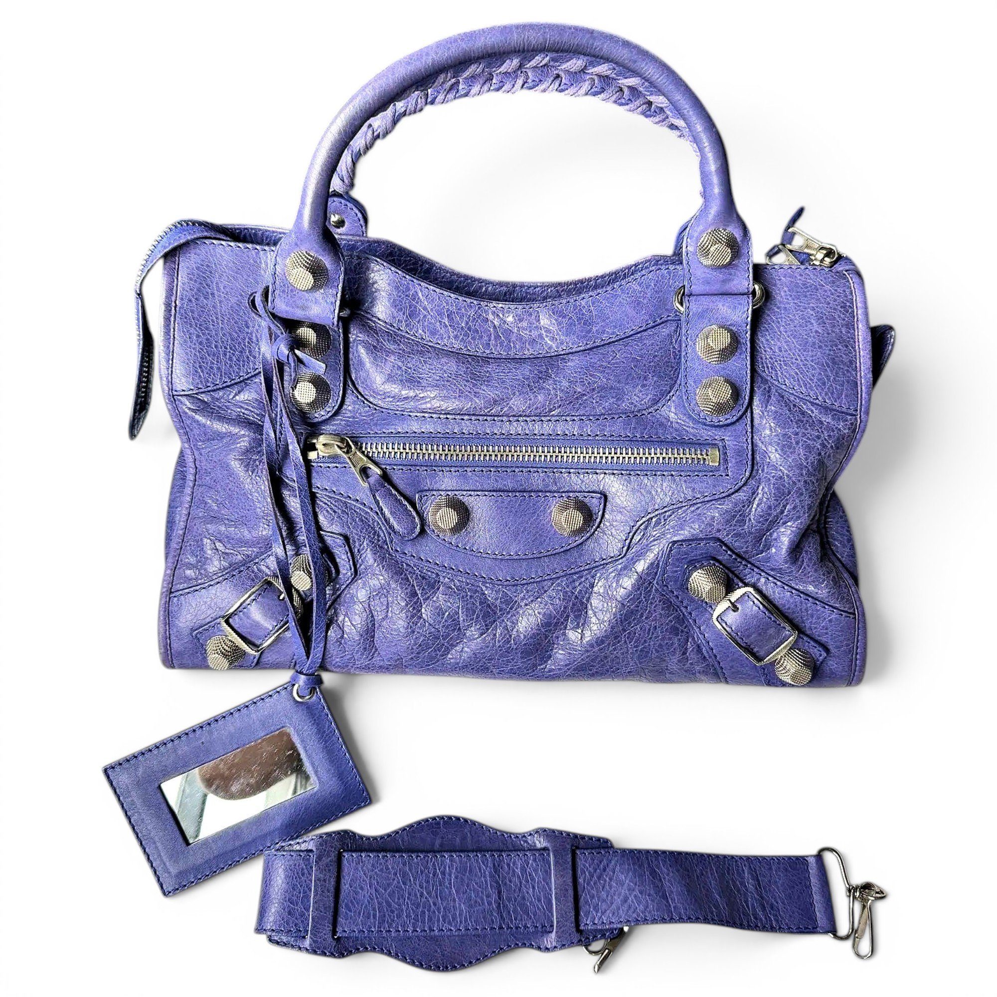 City leather handbag