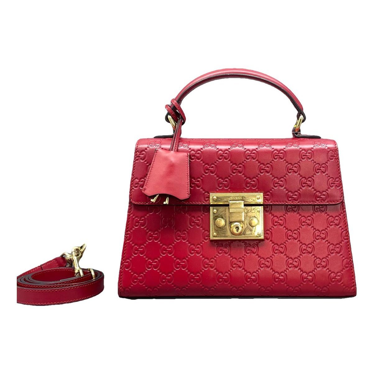 Padlock leather handbag