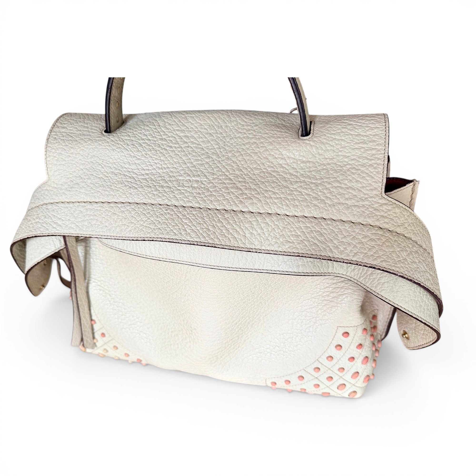 Wave leather handbag