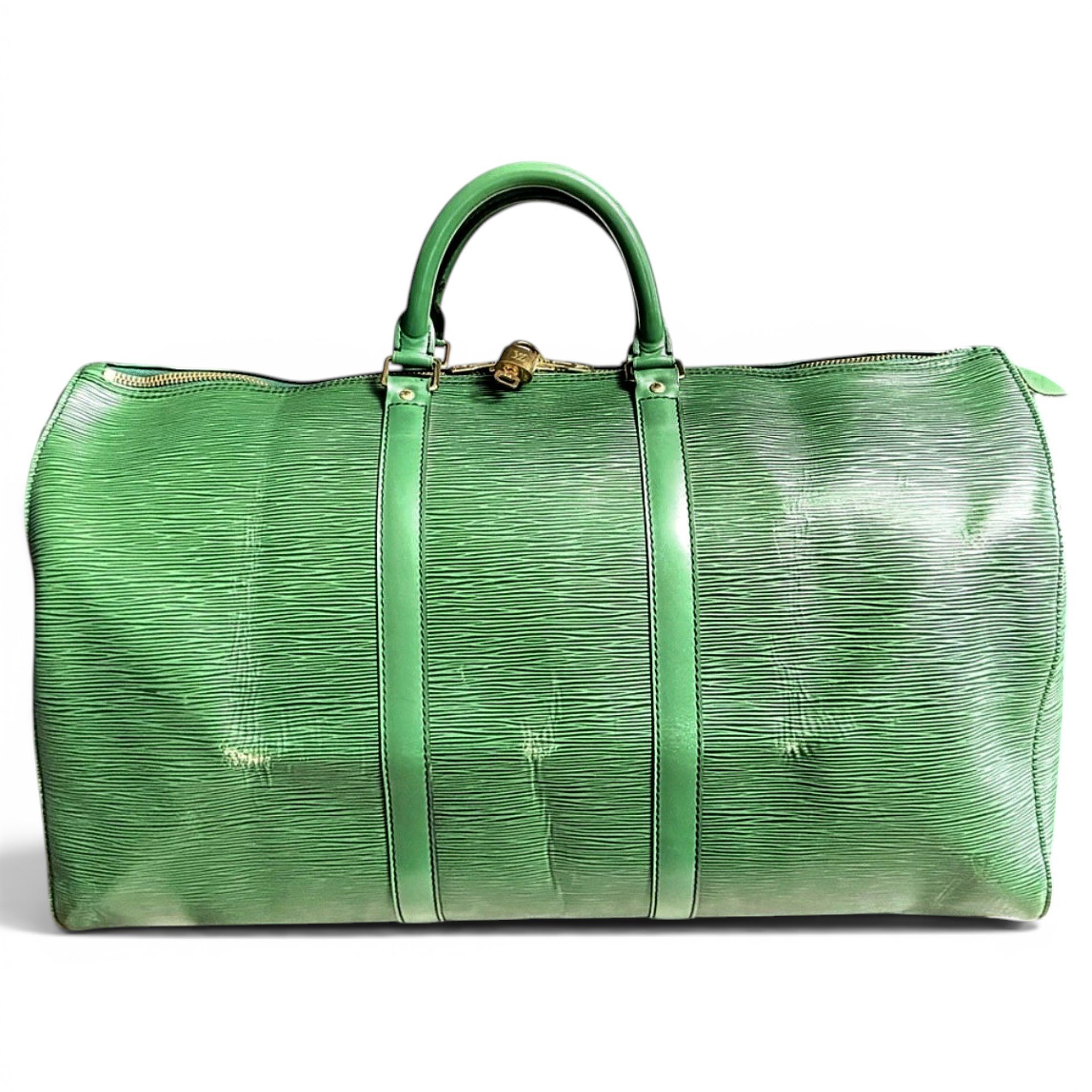 Keepall patent leather travel bag