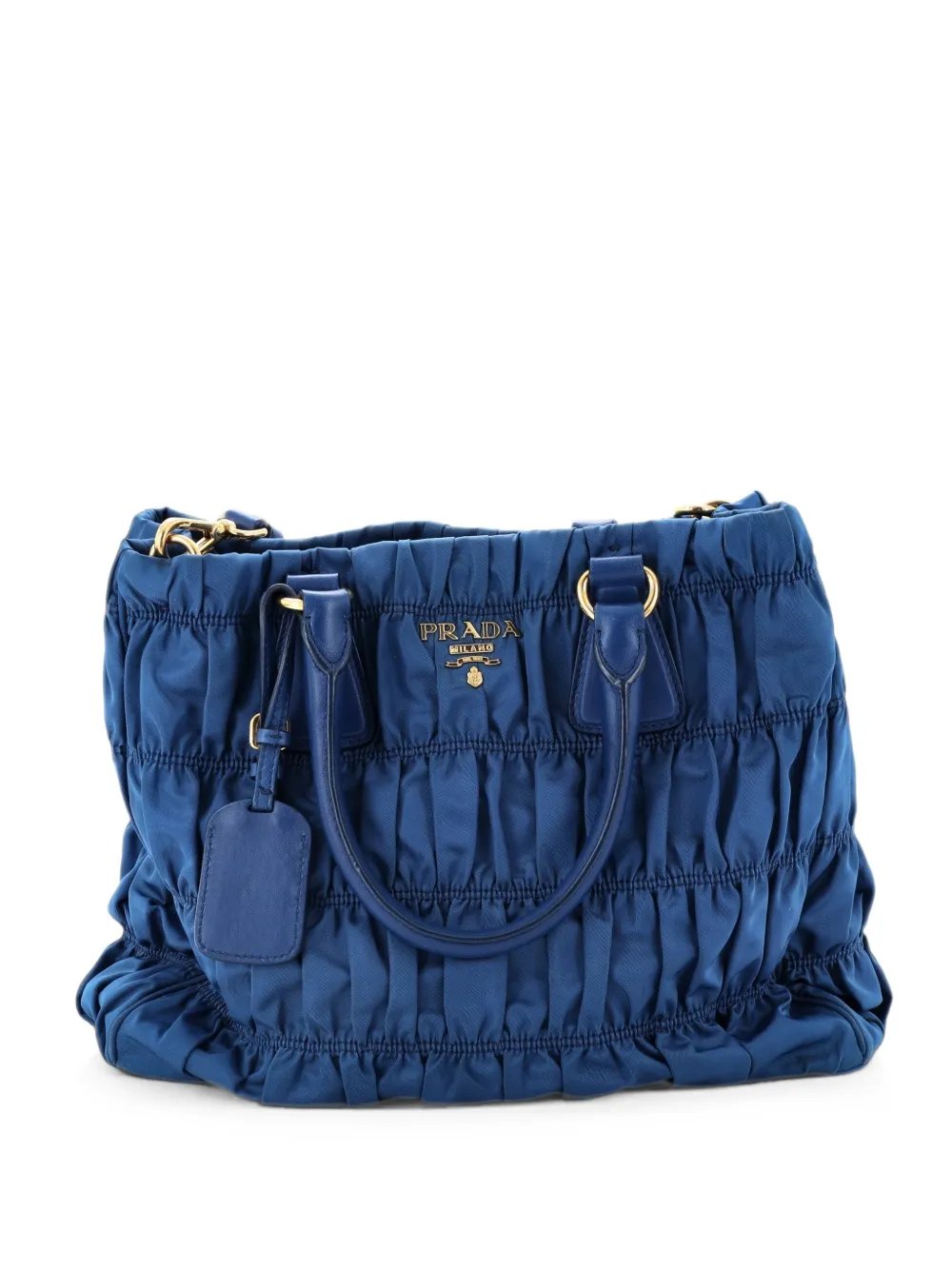 Gaufre Convertible Leather and Tessuto Large tote bag