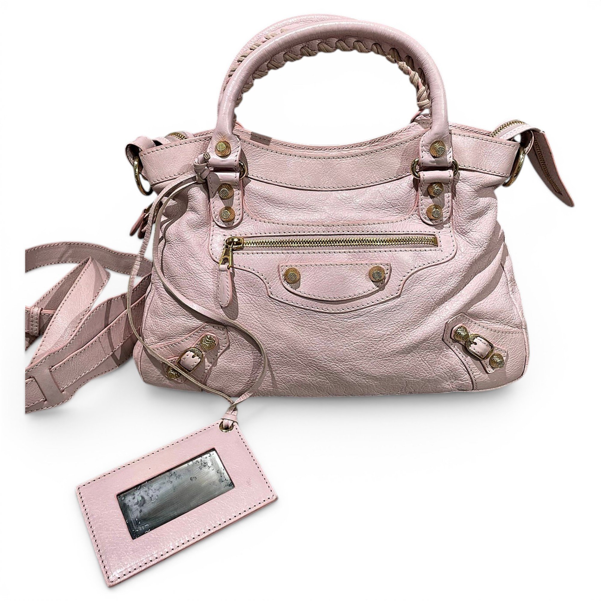 City leather handbag