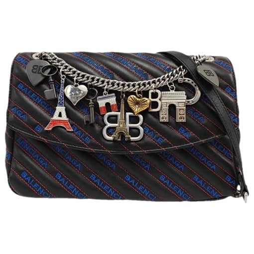 BB chain leather crossbody bag