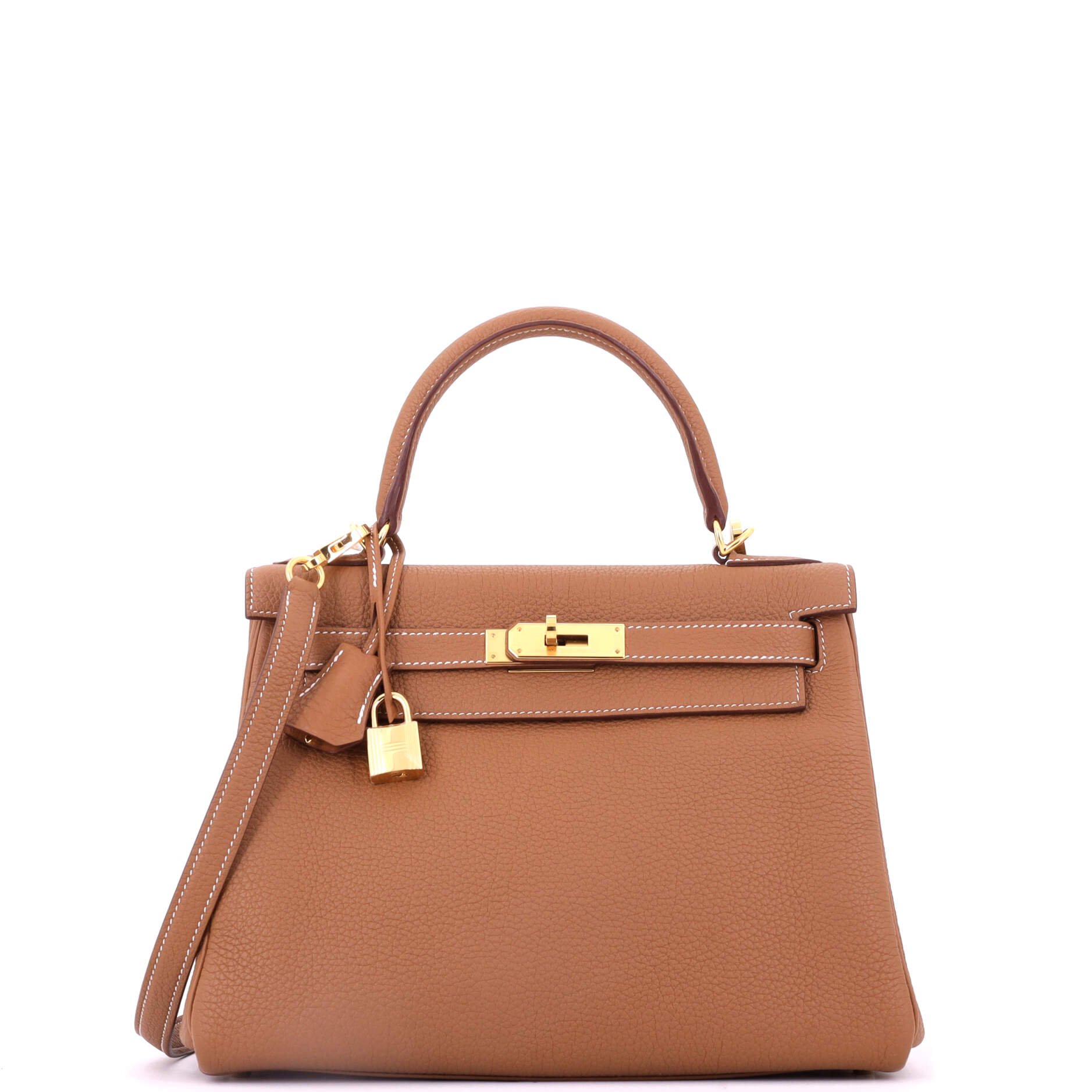 Kelly Handbag Gold Togo with Gold Hardware 28