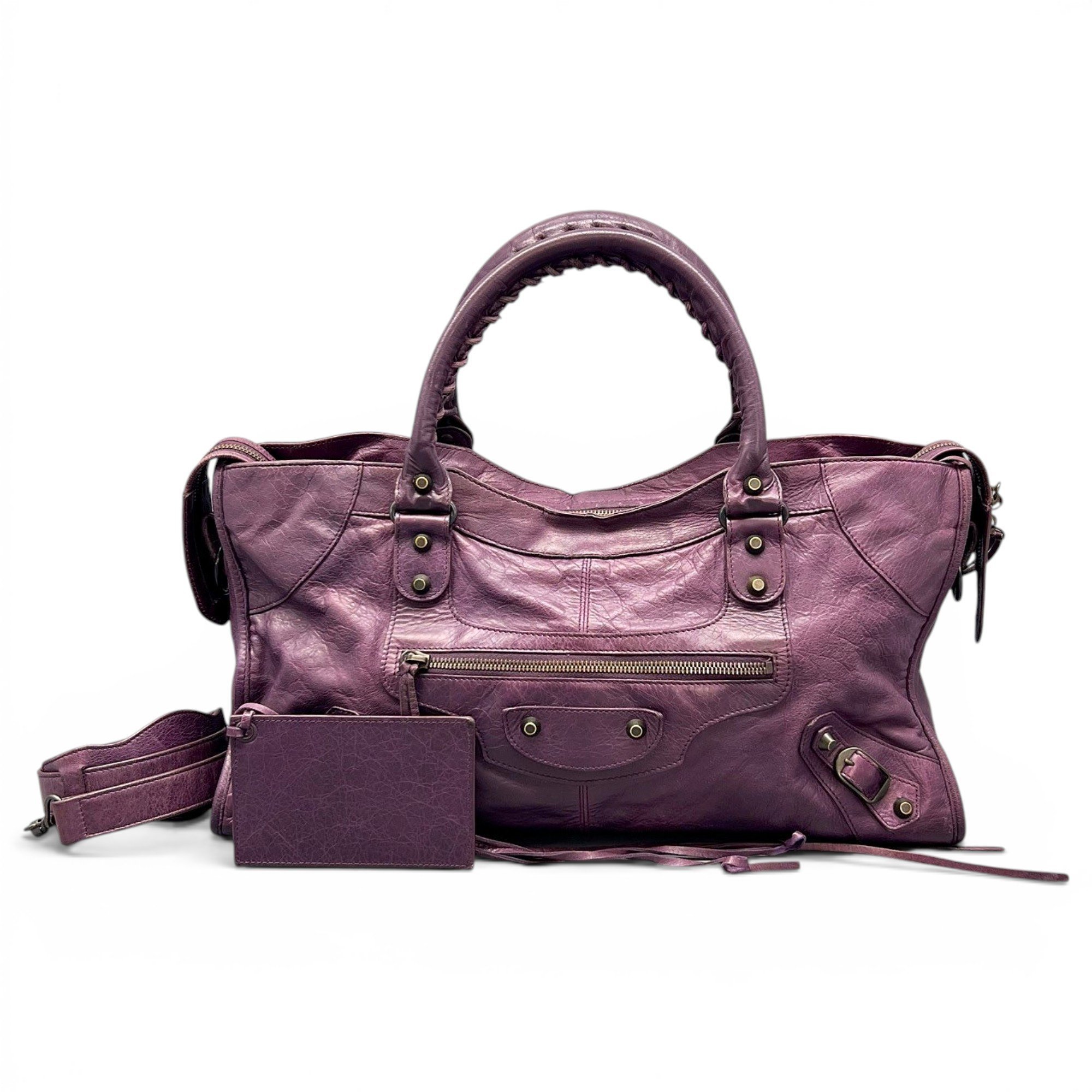 City leather handbag