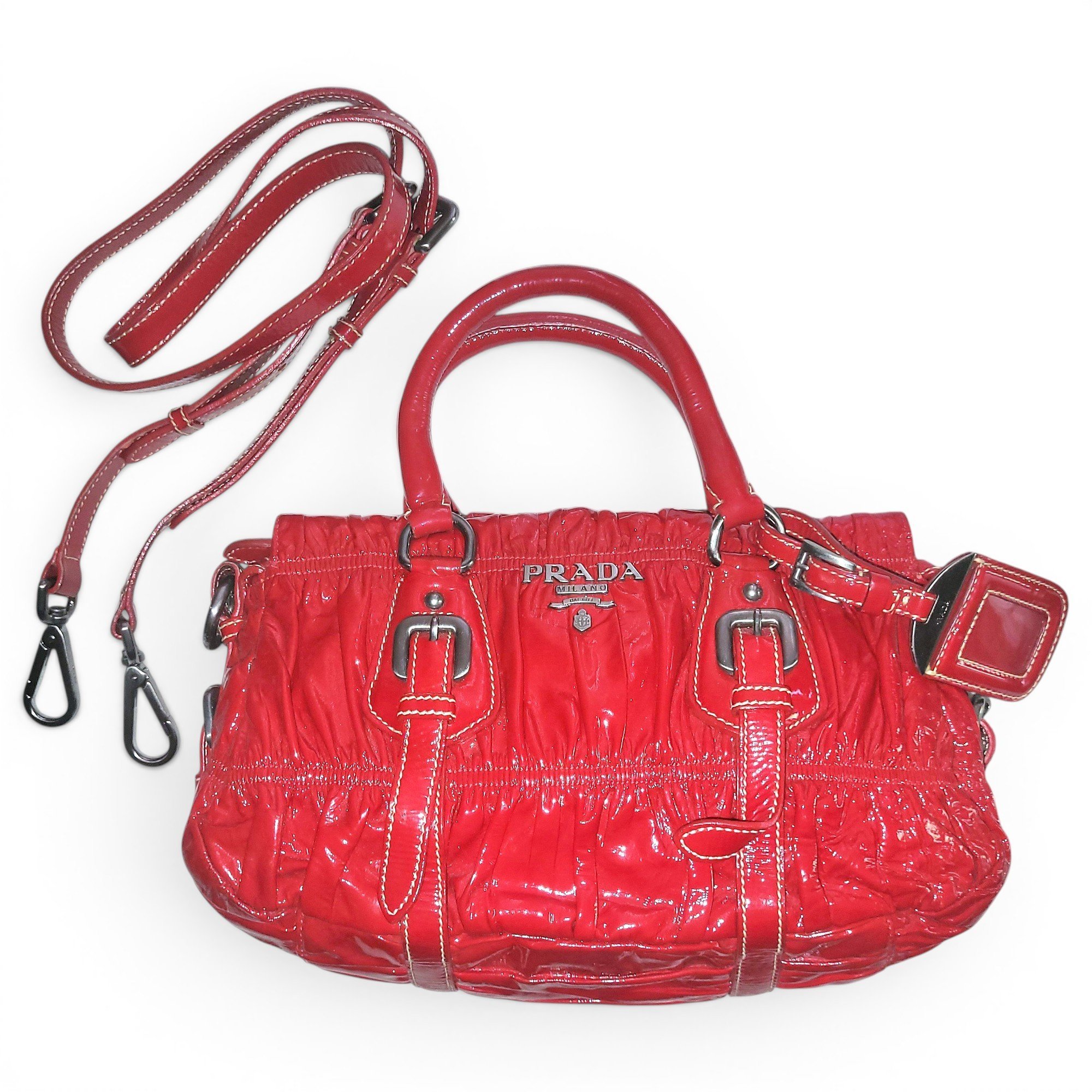 Patent leather handbag