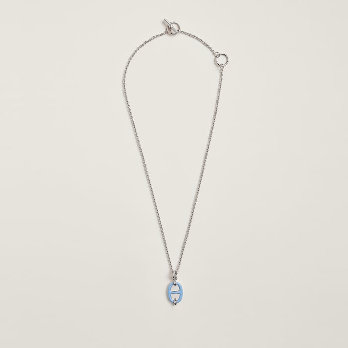 Bleu De Lille Mini Maillon Pendant, Small Model