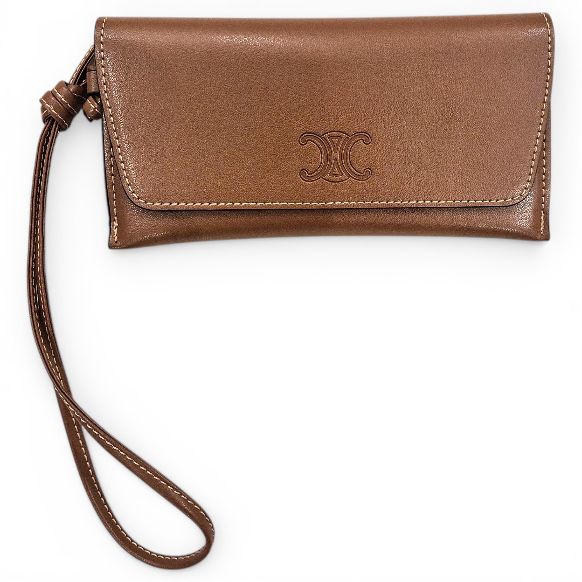 Leather clutch bag