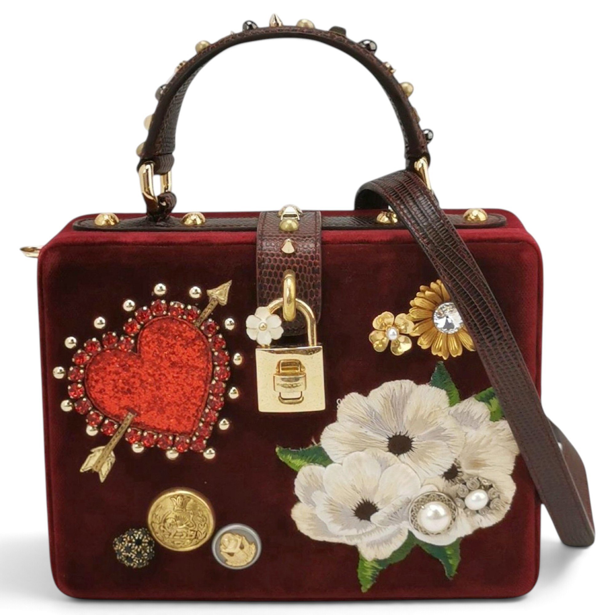 Dolce Box velvet crossbody bag