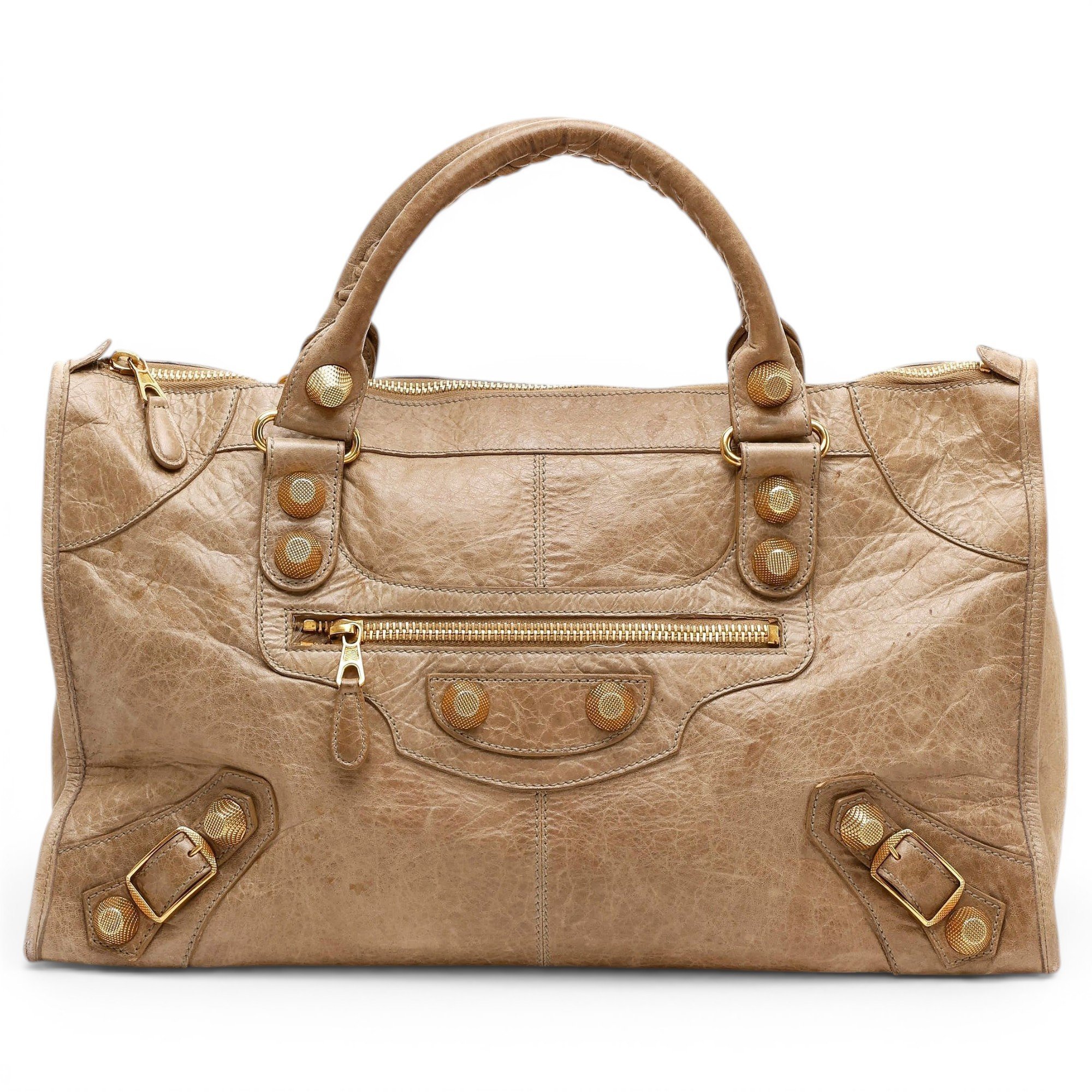 City leather tote