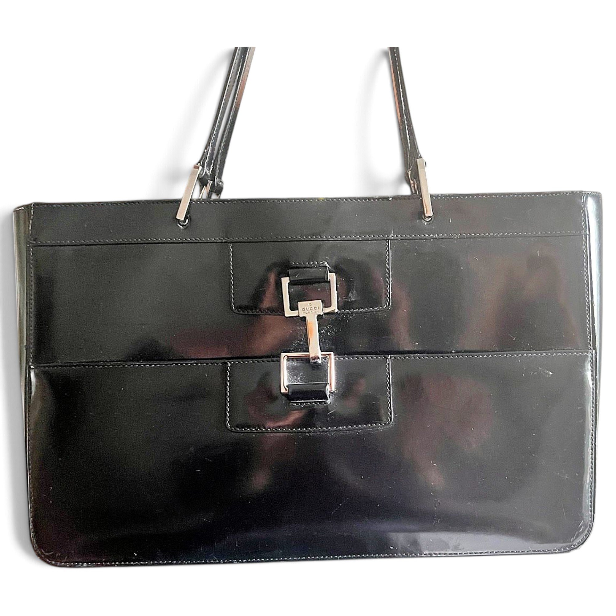Patent leather handbag