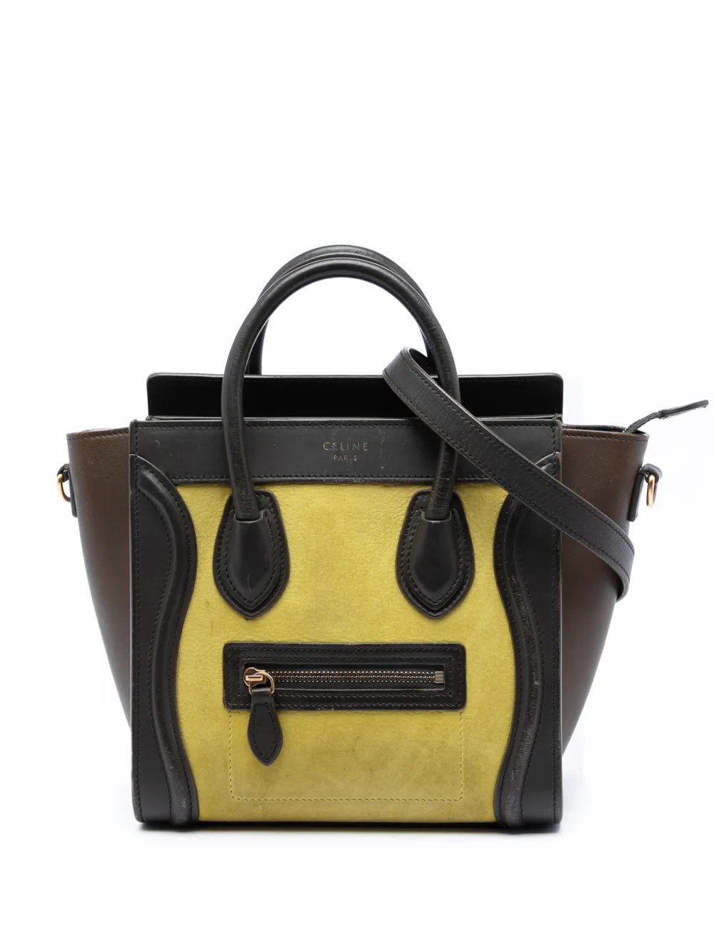 2014 Nano Tricolor Leather Luggage Tote satchel
