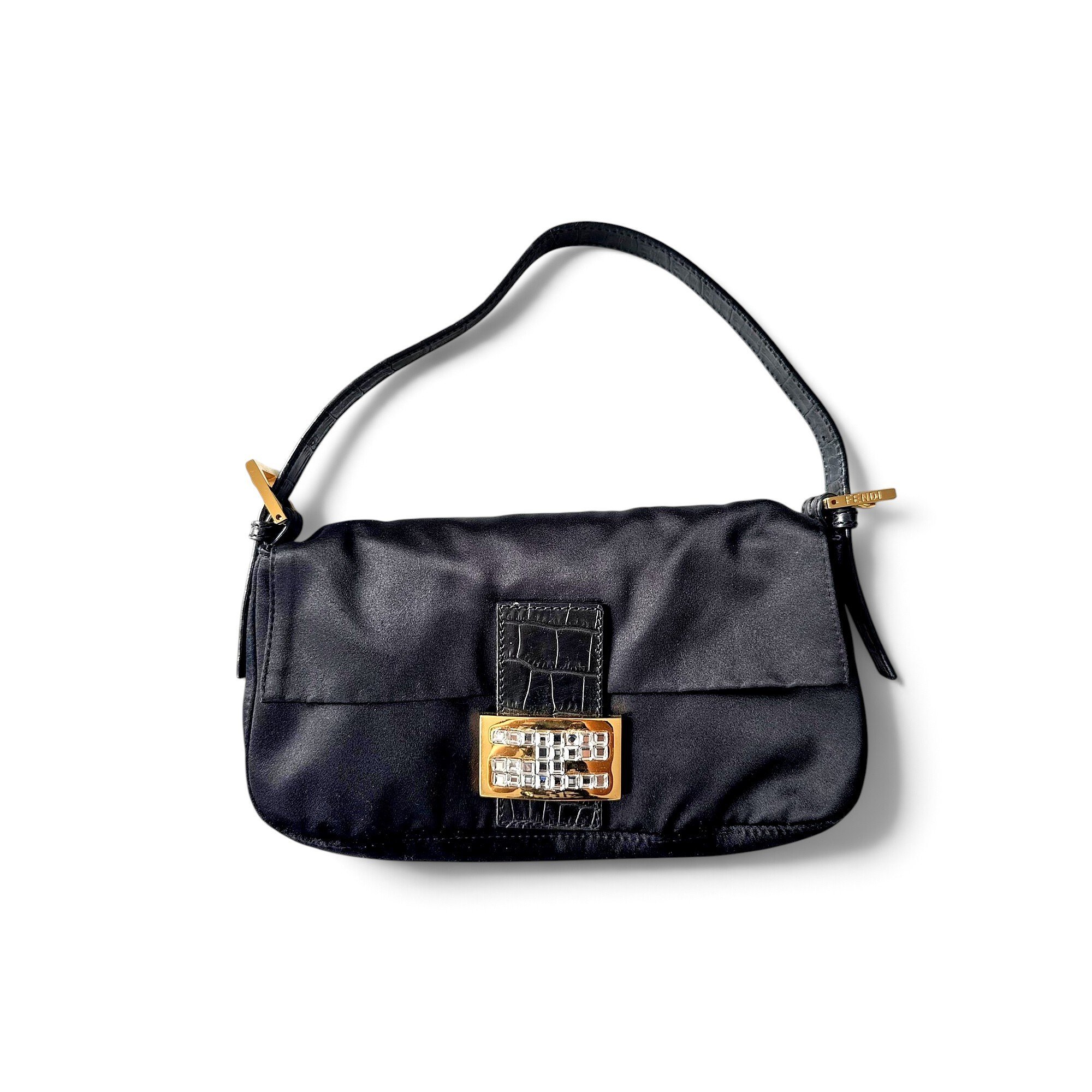 Baguette silk handbag