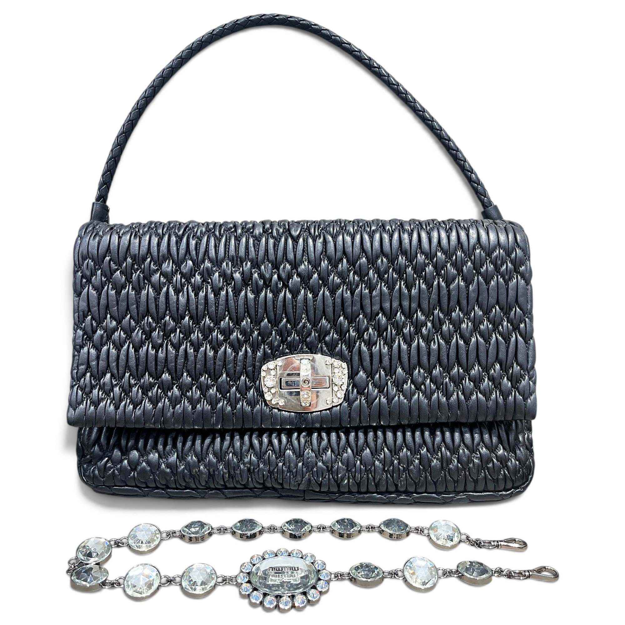 Miu Miu Miu Crystal leather handbag