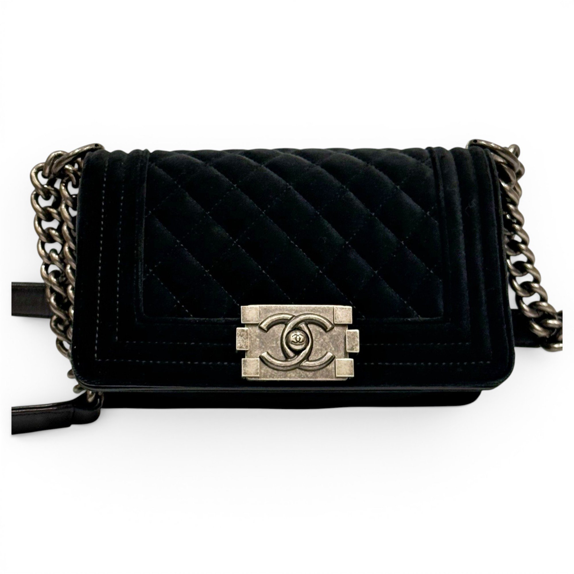 Boy velvet handbag