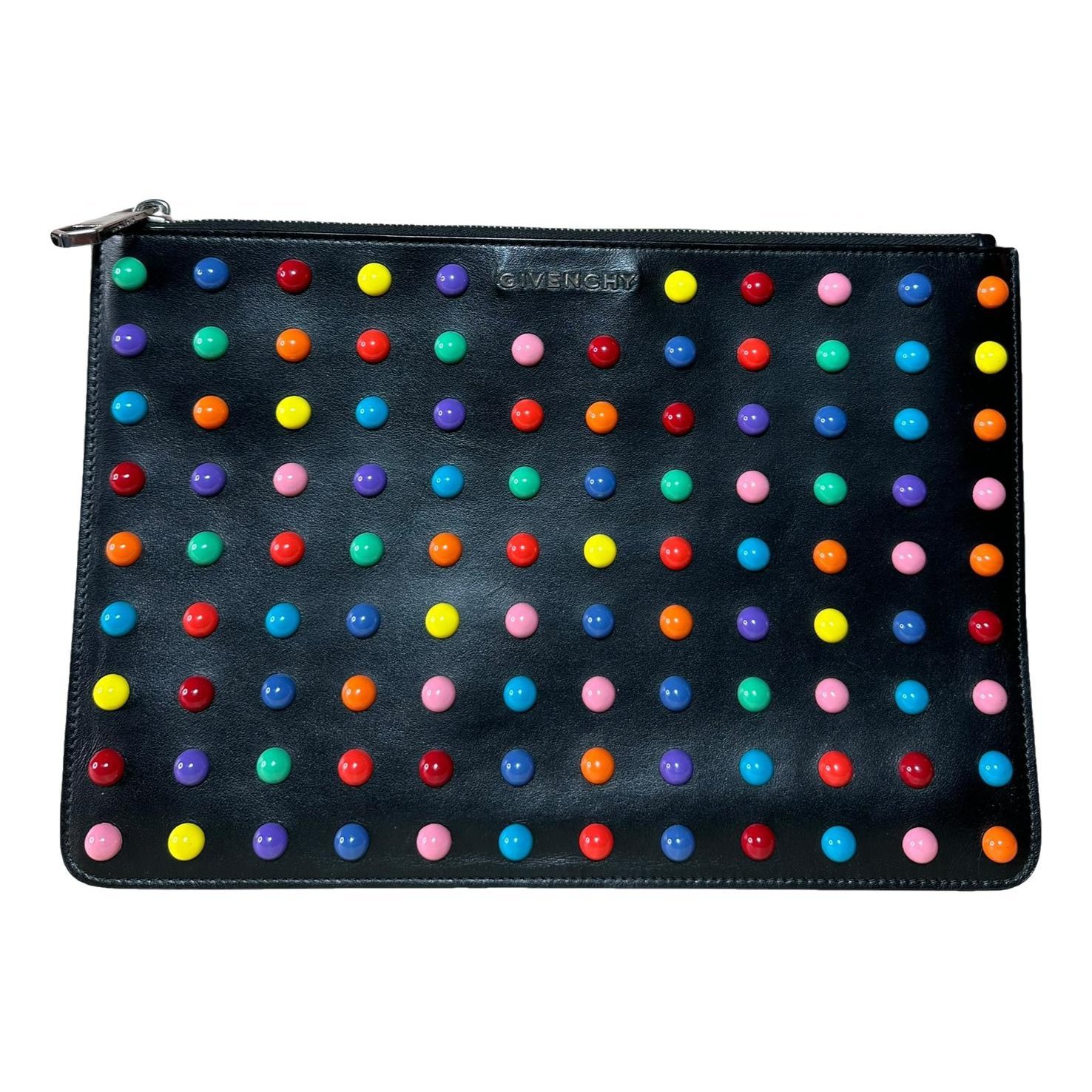Leather clutch bag