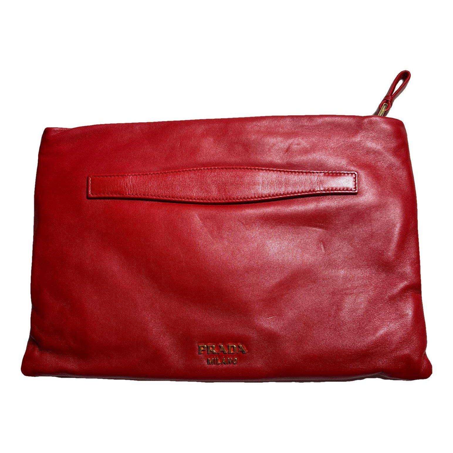 Leather clutch bag