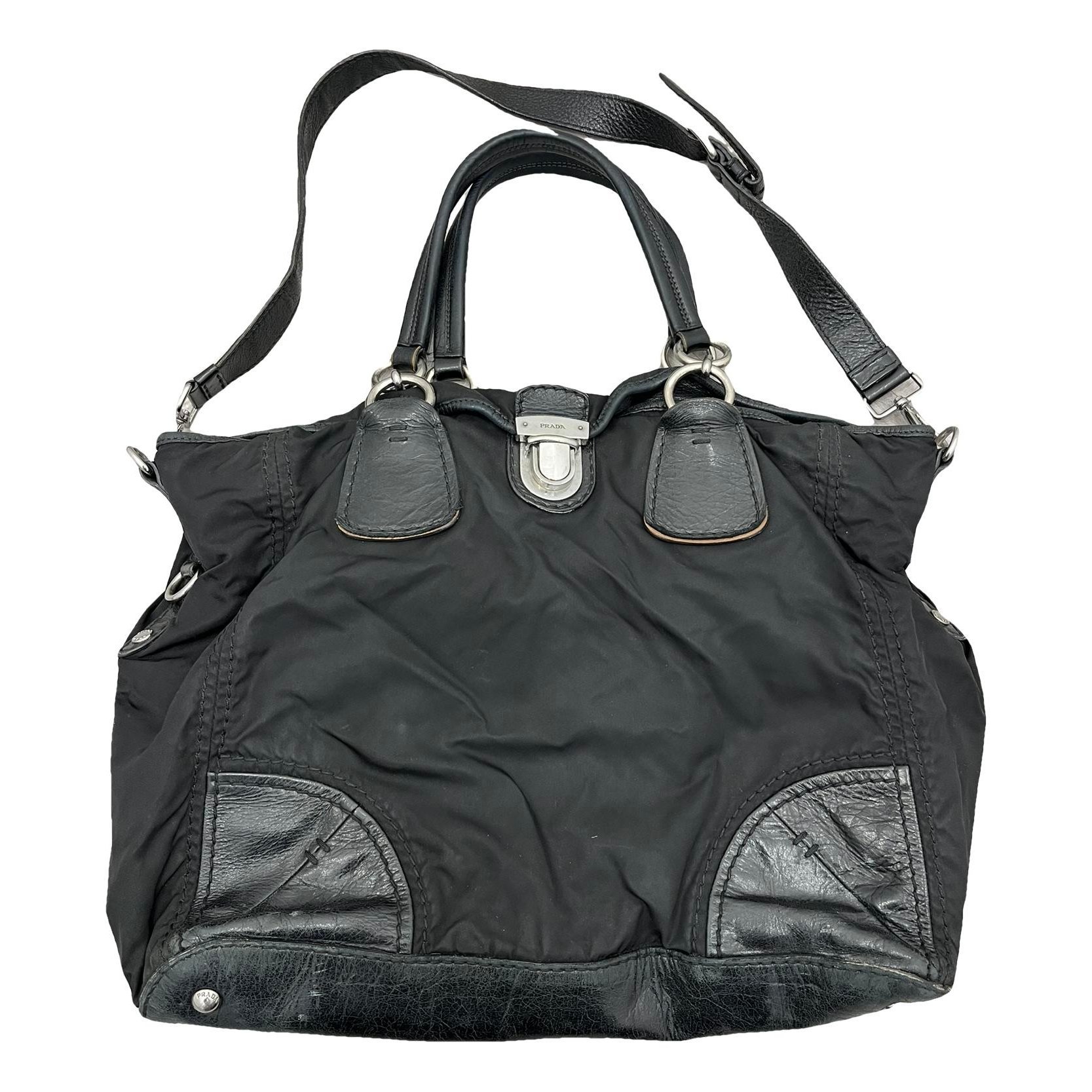 Re-Nylon cloth crossbody bag