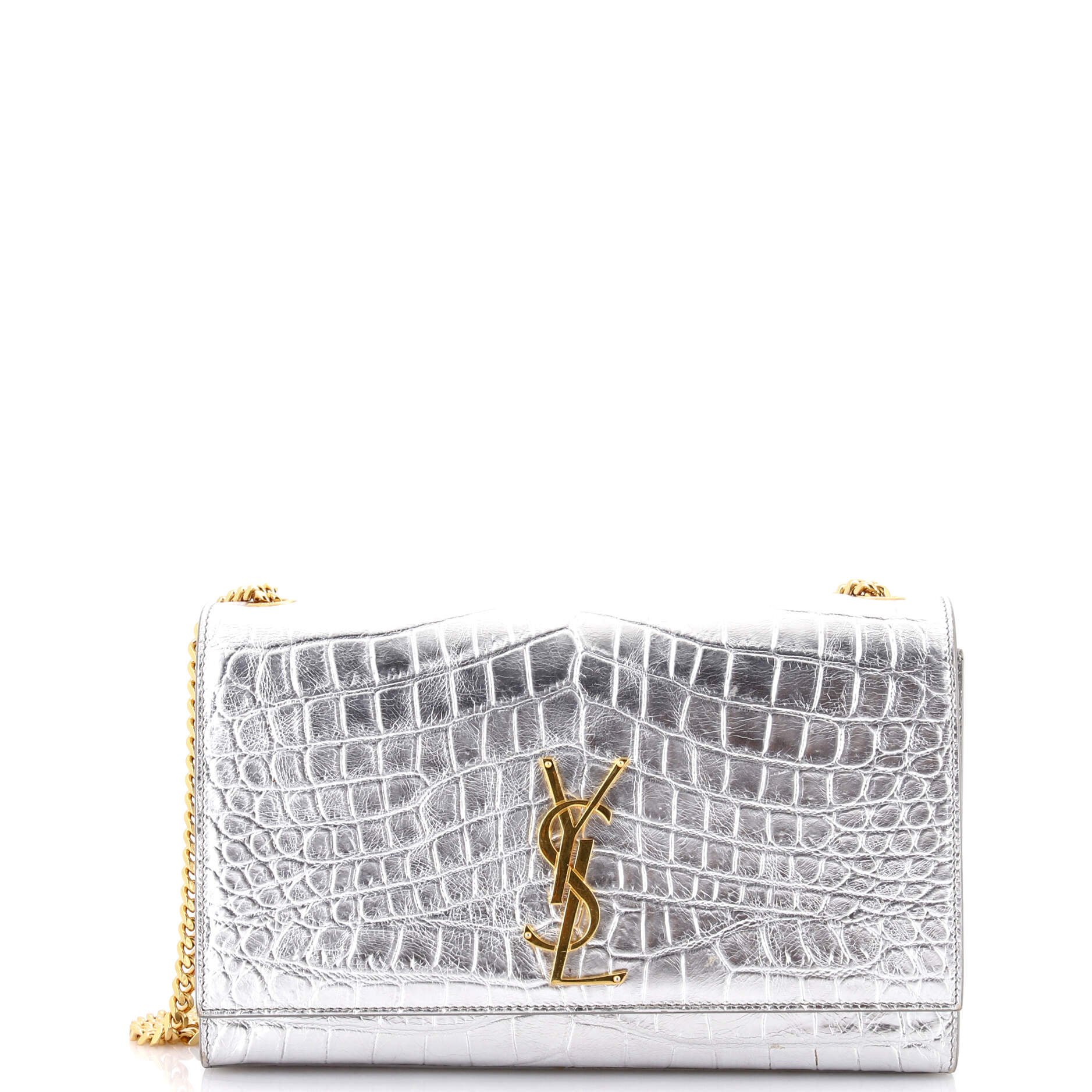Classic Monogram Crossbody Bag Crocodile Embossed Leather Medium