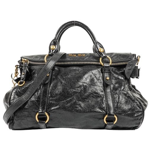 Bow bag leather handbag