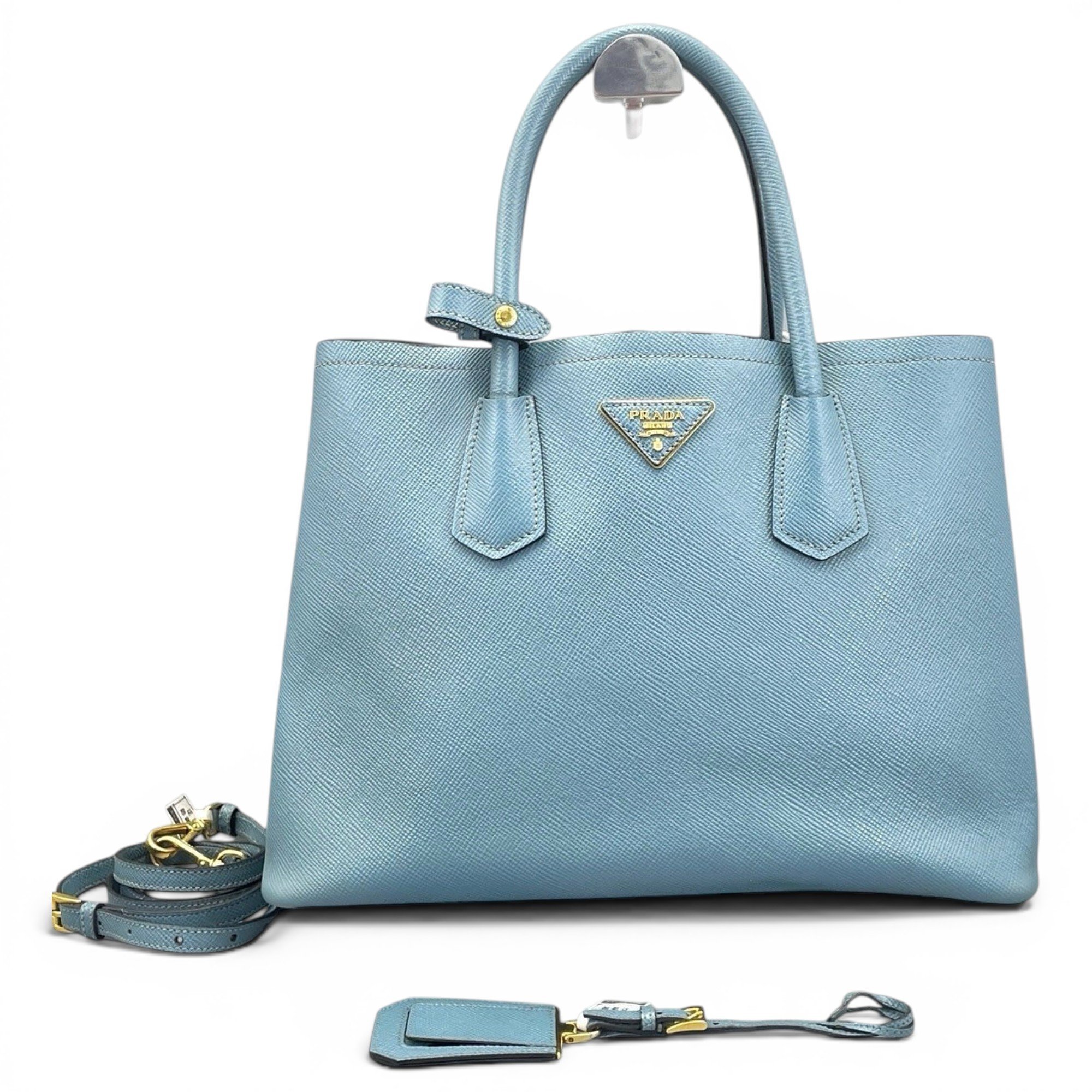 Double leather handbag