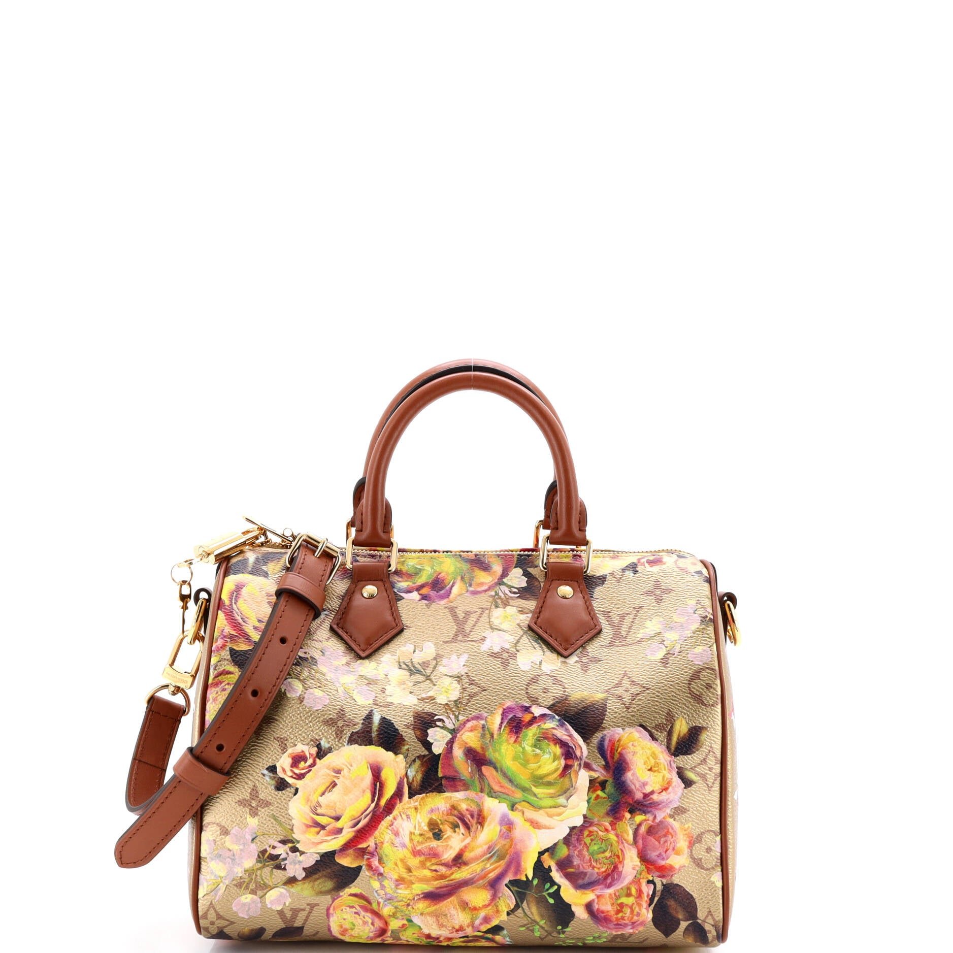 Louis Vuitton Speedy Bandouliere Bag Limited Edition Flowers Monogram Canvas 25