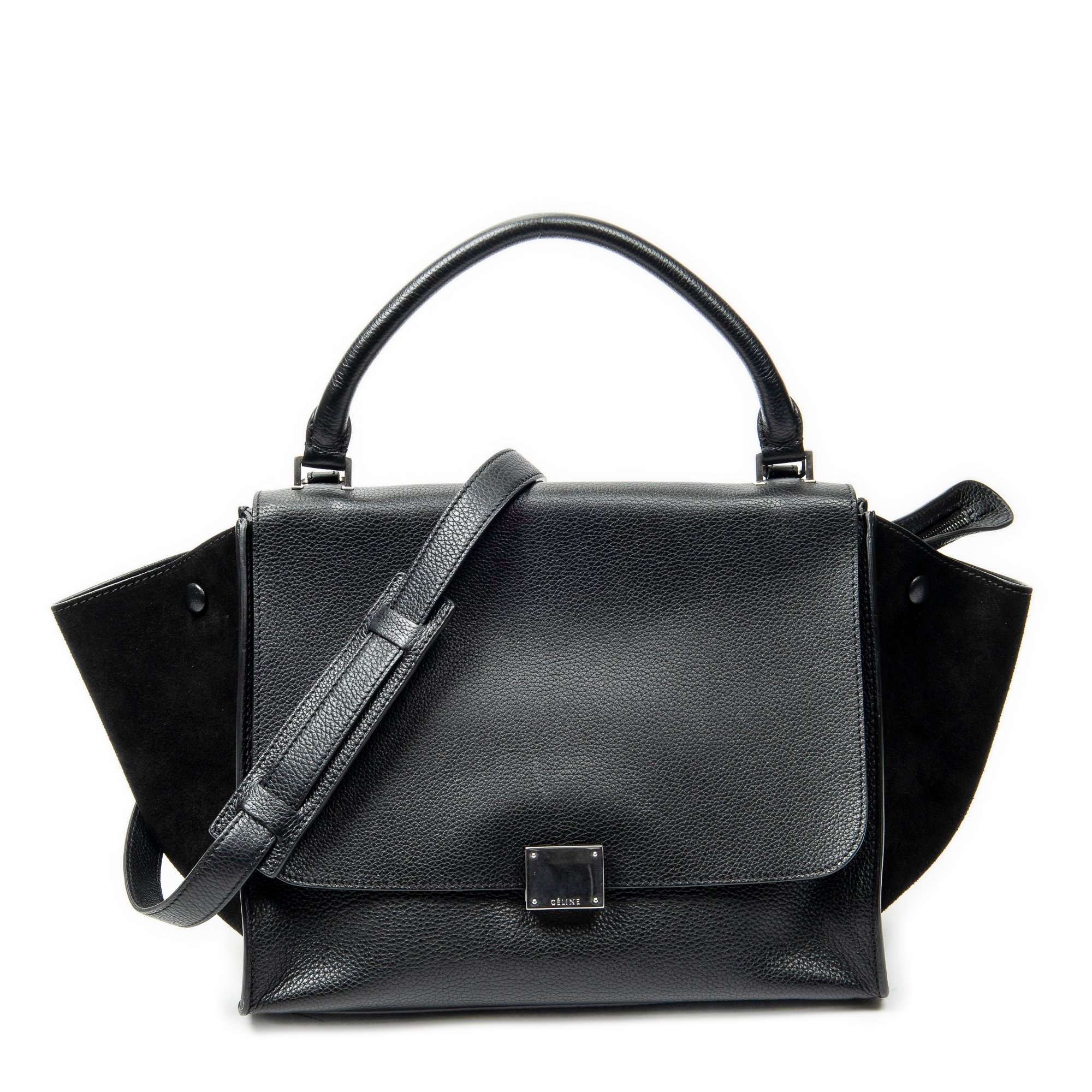 Trapèze leather handbag