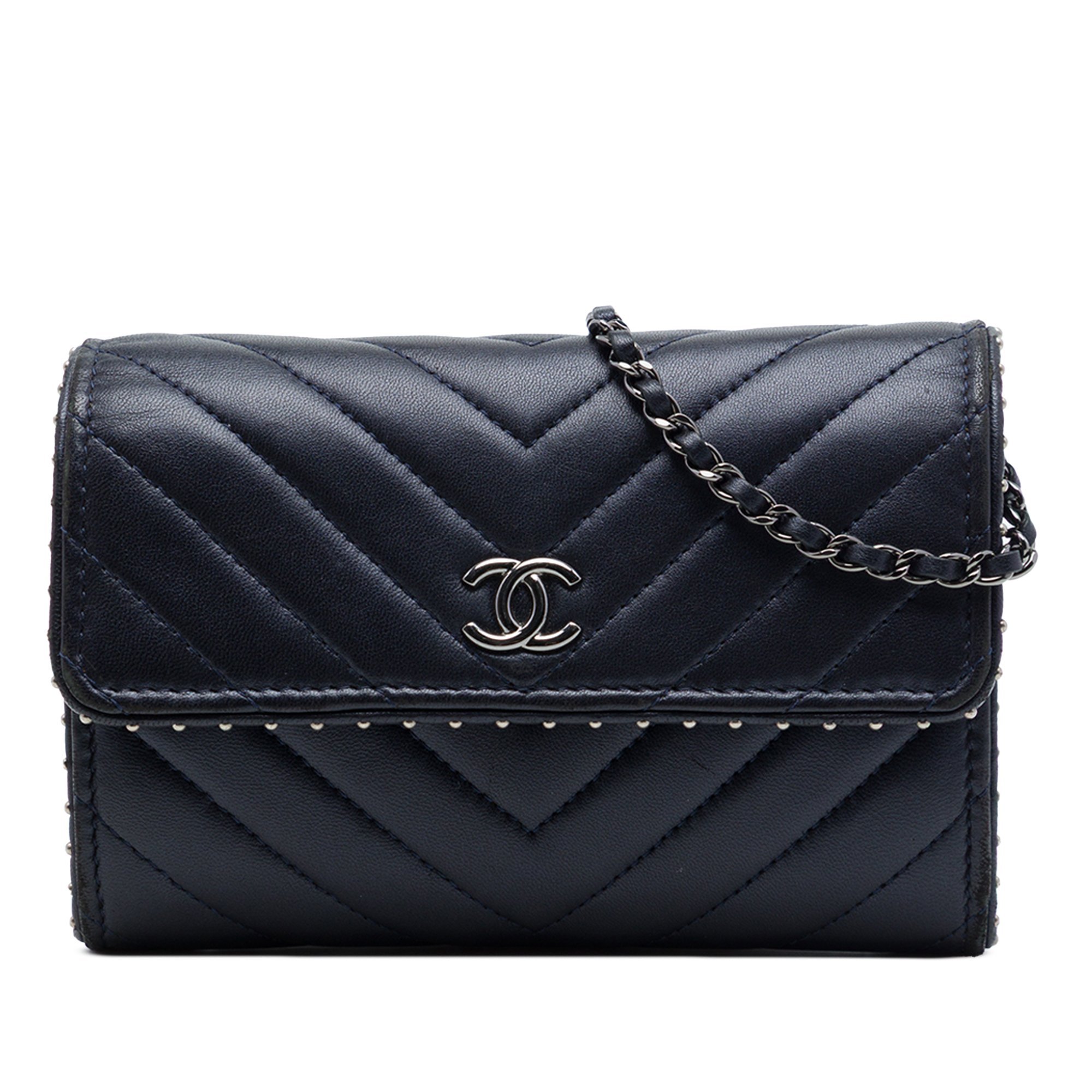 Wallet On Chain leather handbag