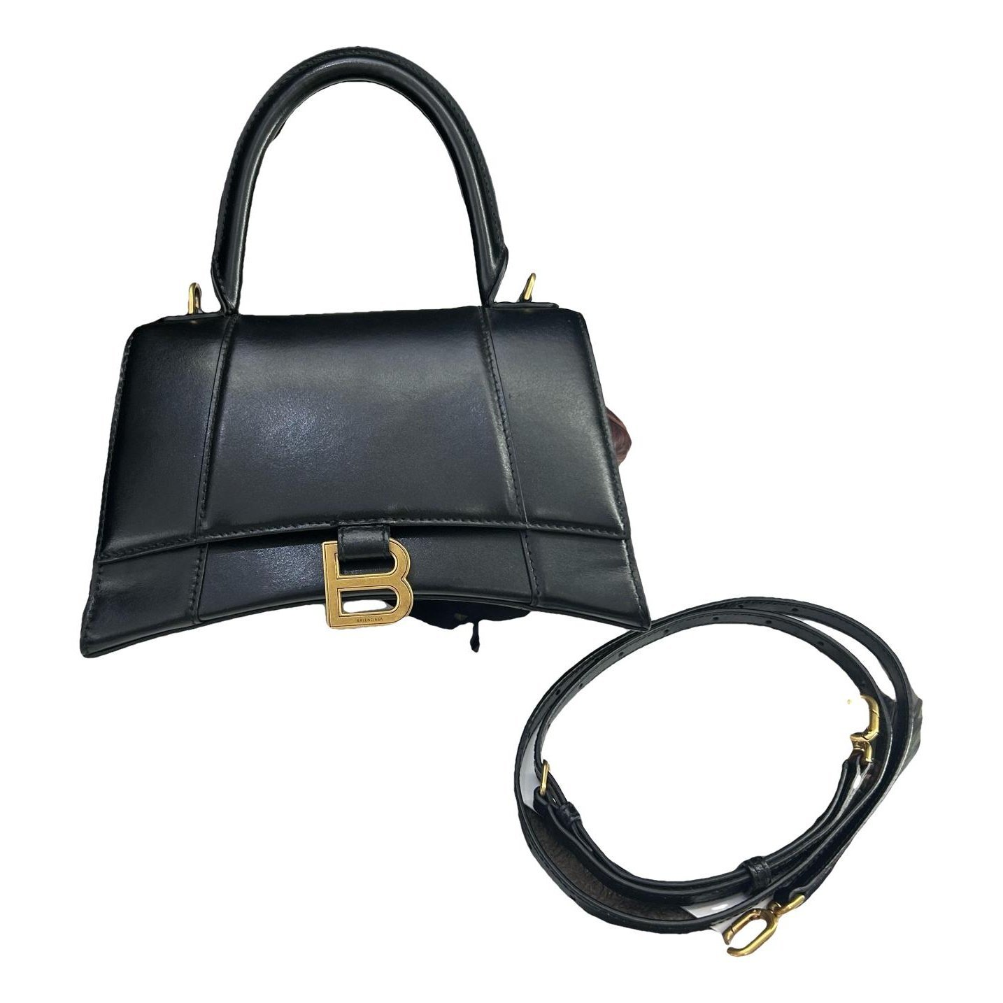 Hourglass leather handbag