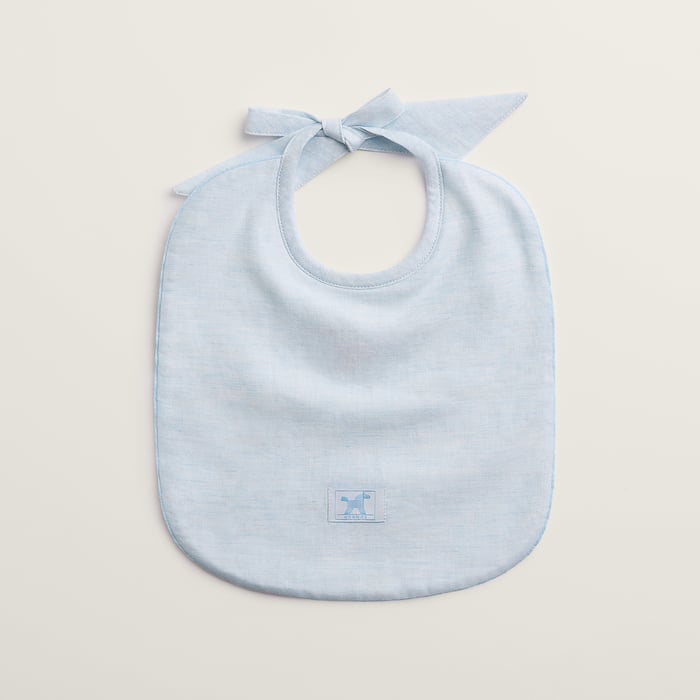 Bleu Ciel Animaux Nattes Bib
