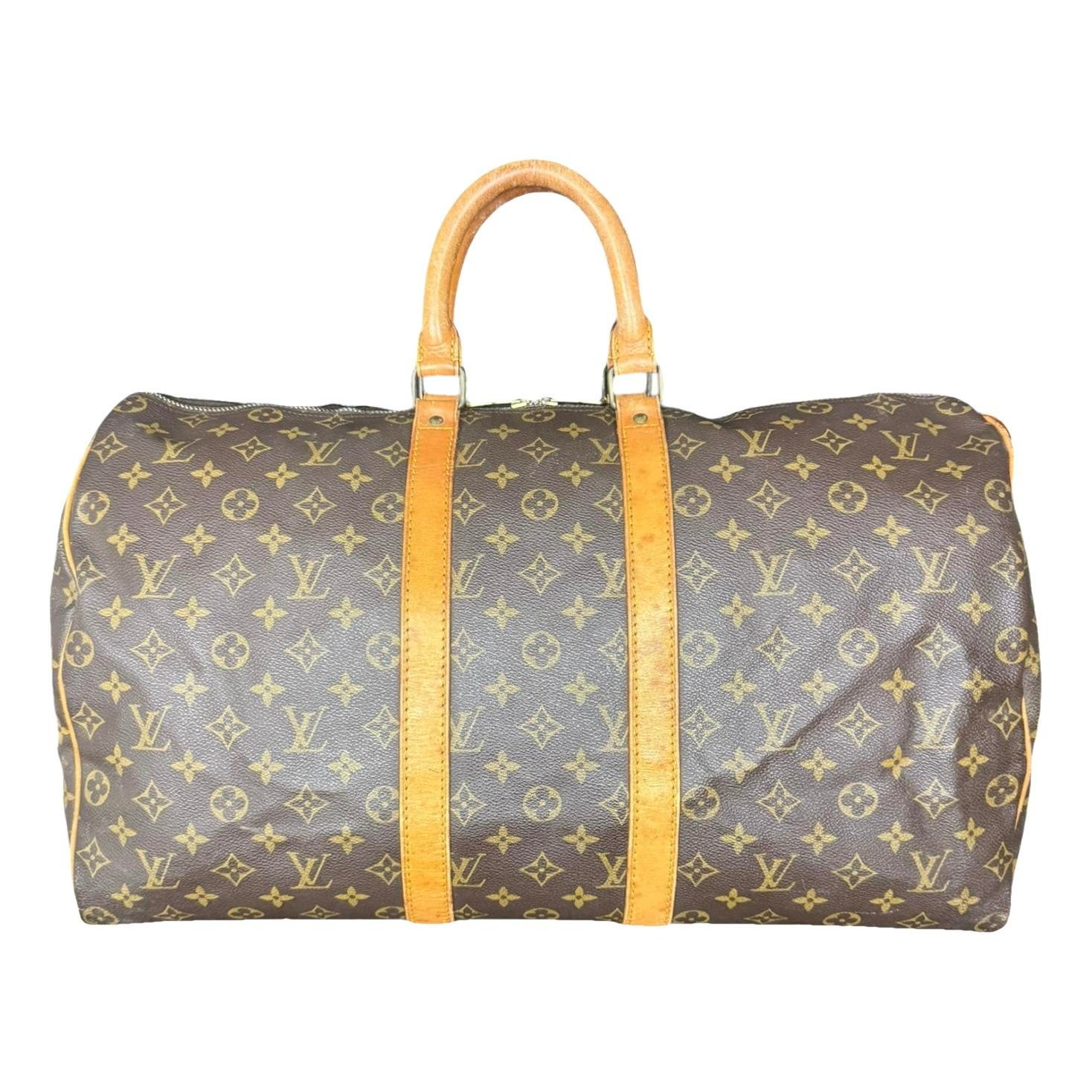 Keepall leather travel bag