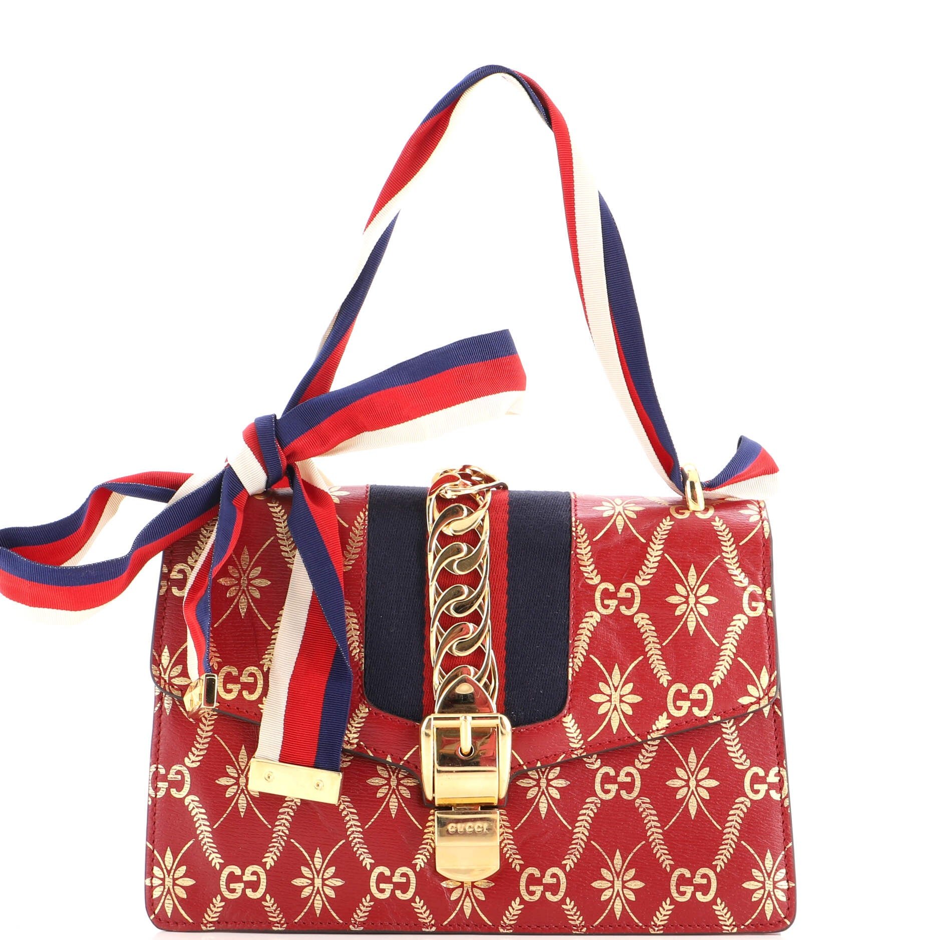 Sylvie Shoulder Bag Printed Leather Small