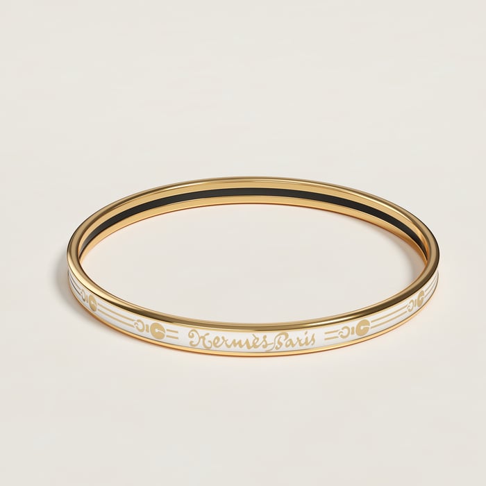 Orfèvre Jaune or Blanc Fantaisie d'Etriers Bangle