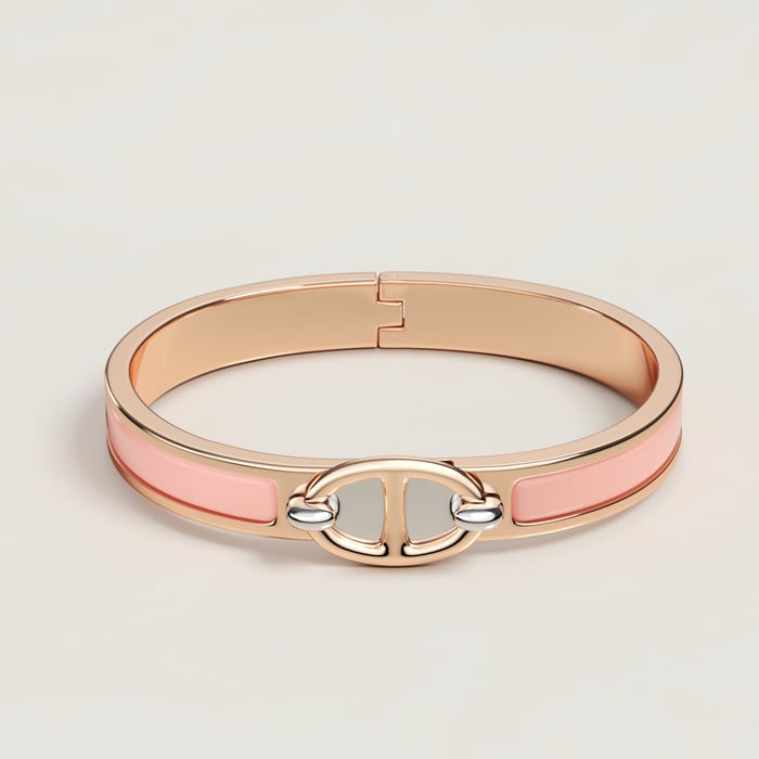 Rose Candeur Mini Clic Chaine d'Ancre Bracelet