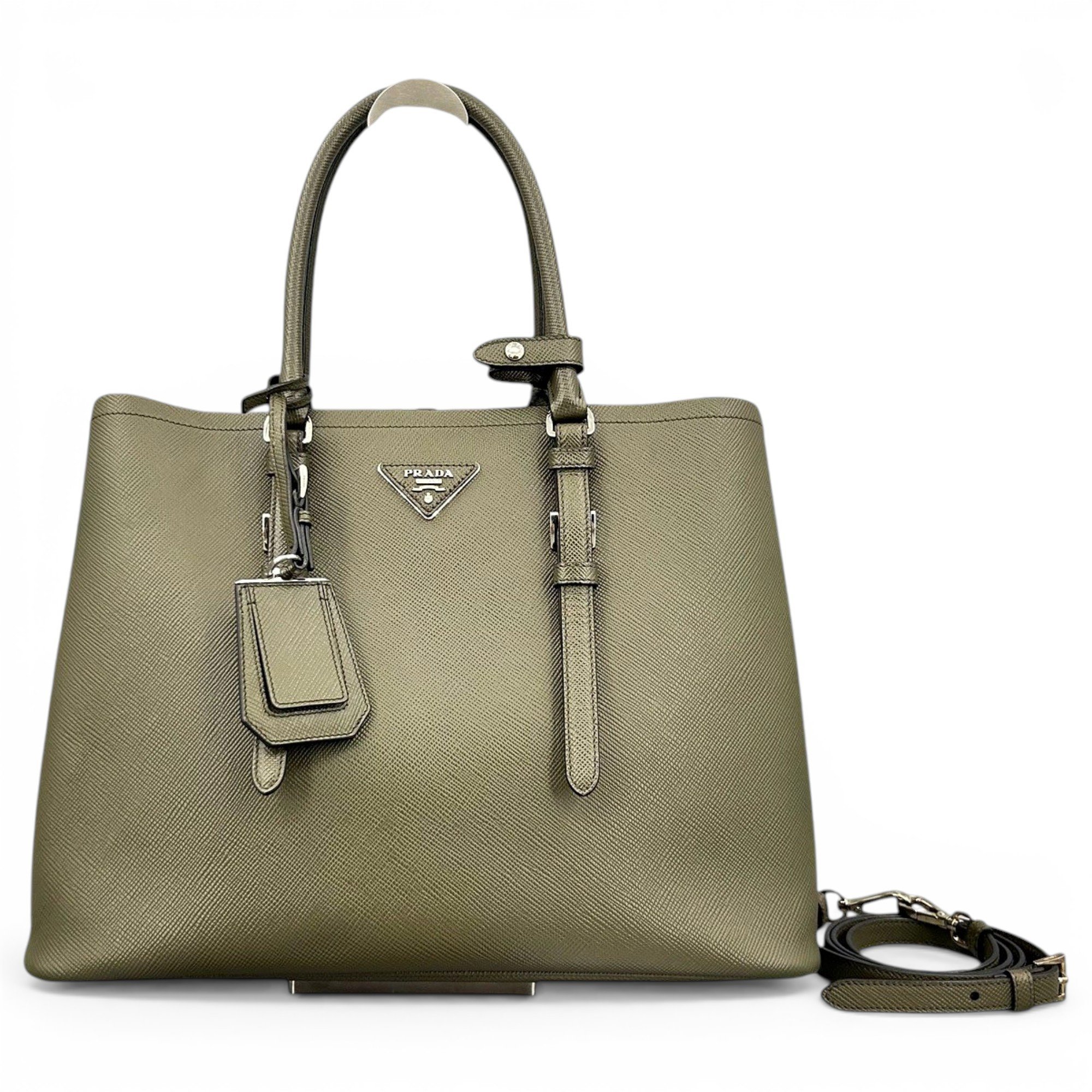 Double leather handbag