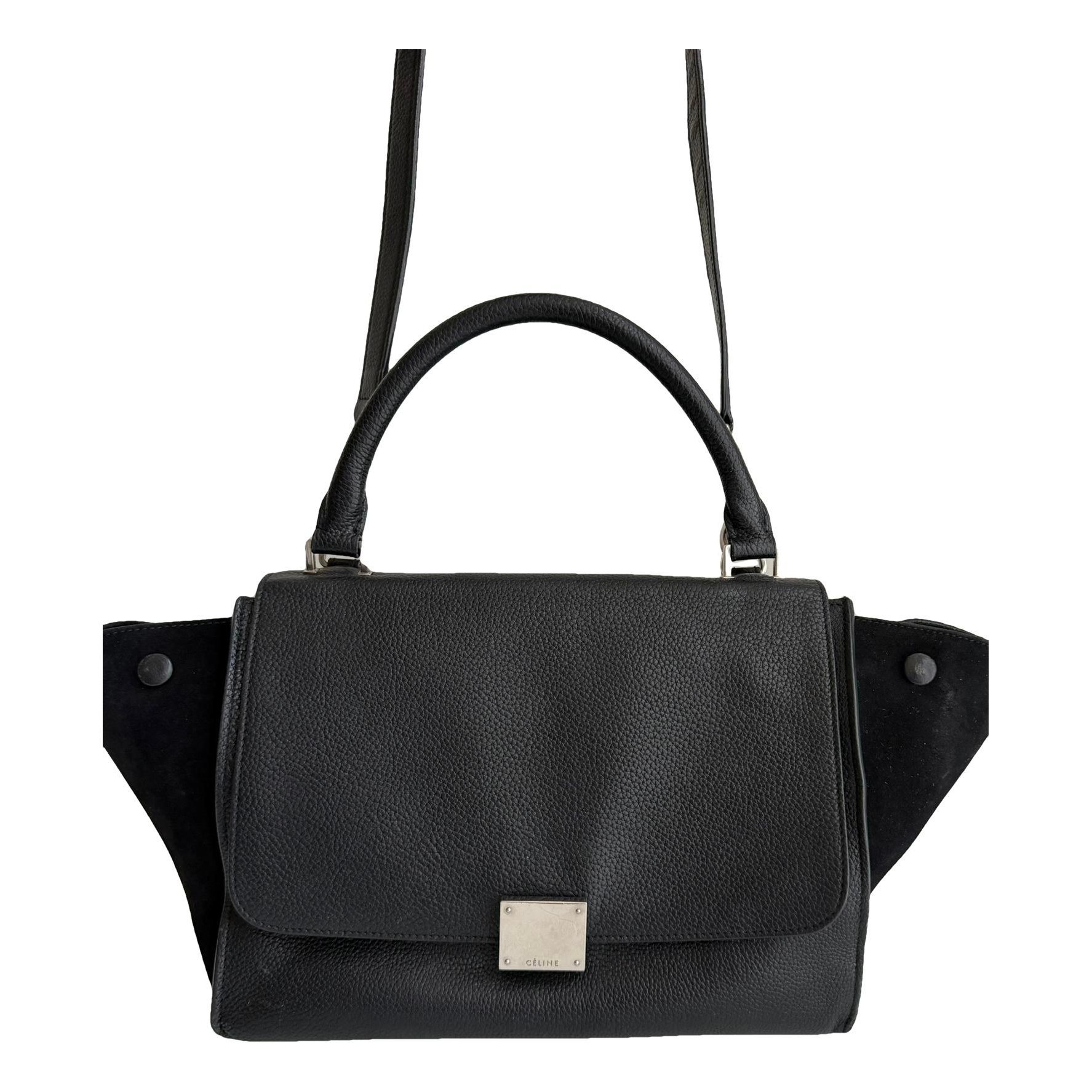 Trapèze leather handbag