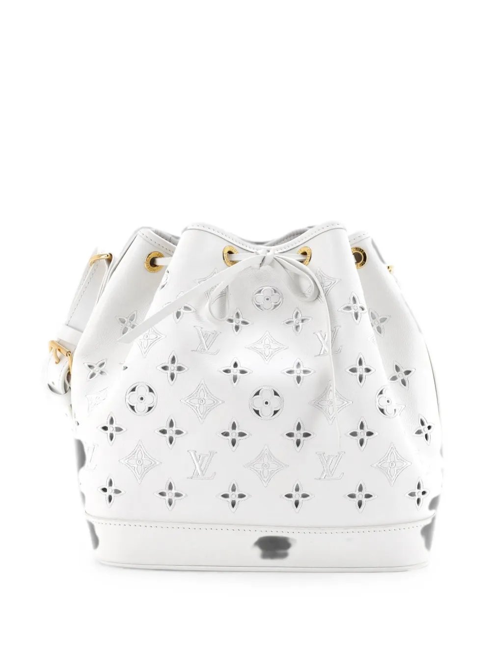 Petit Noe NM Handbag Monogram Cutout Broderie Leather bucket bag