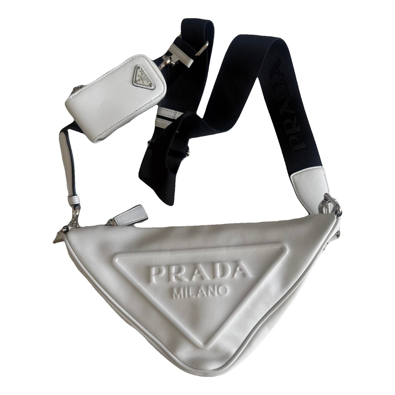 Triangle leather handbag
