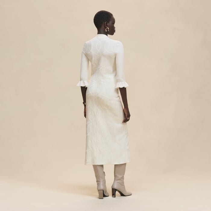 Blanc Naturel "Palefroi Remix" Light Half-length Sleeves Long Cardigan