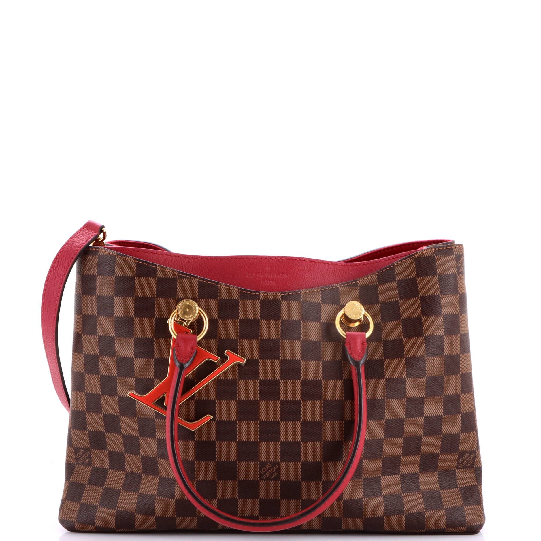 LV Riverside Handbag Damier with Leather