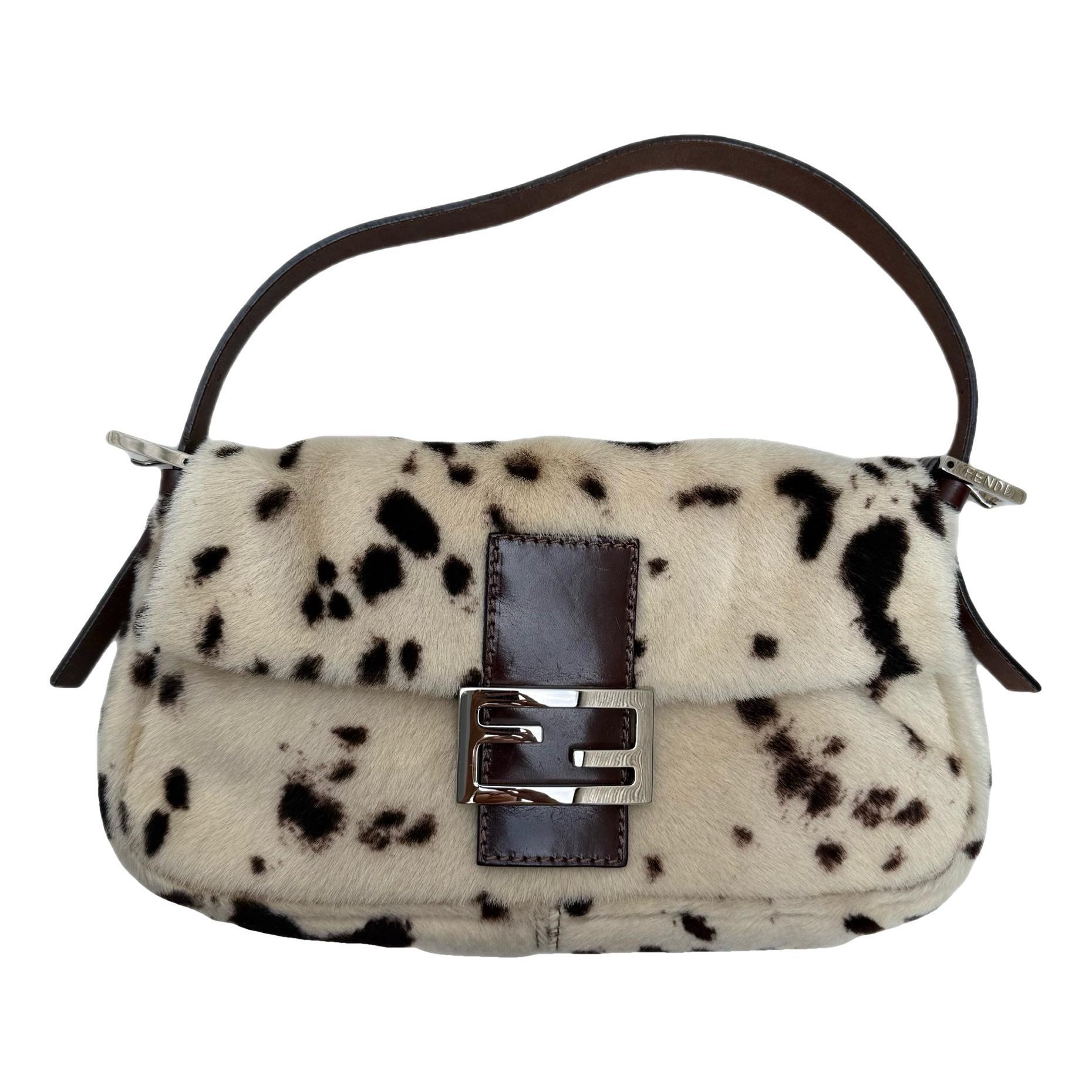 Baguette faux fur handbag