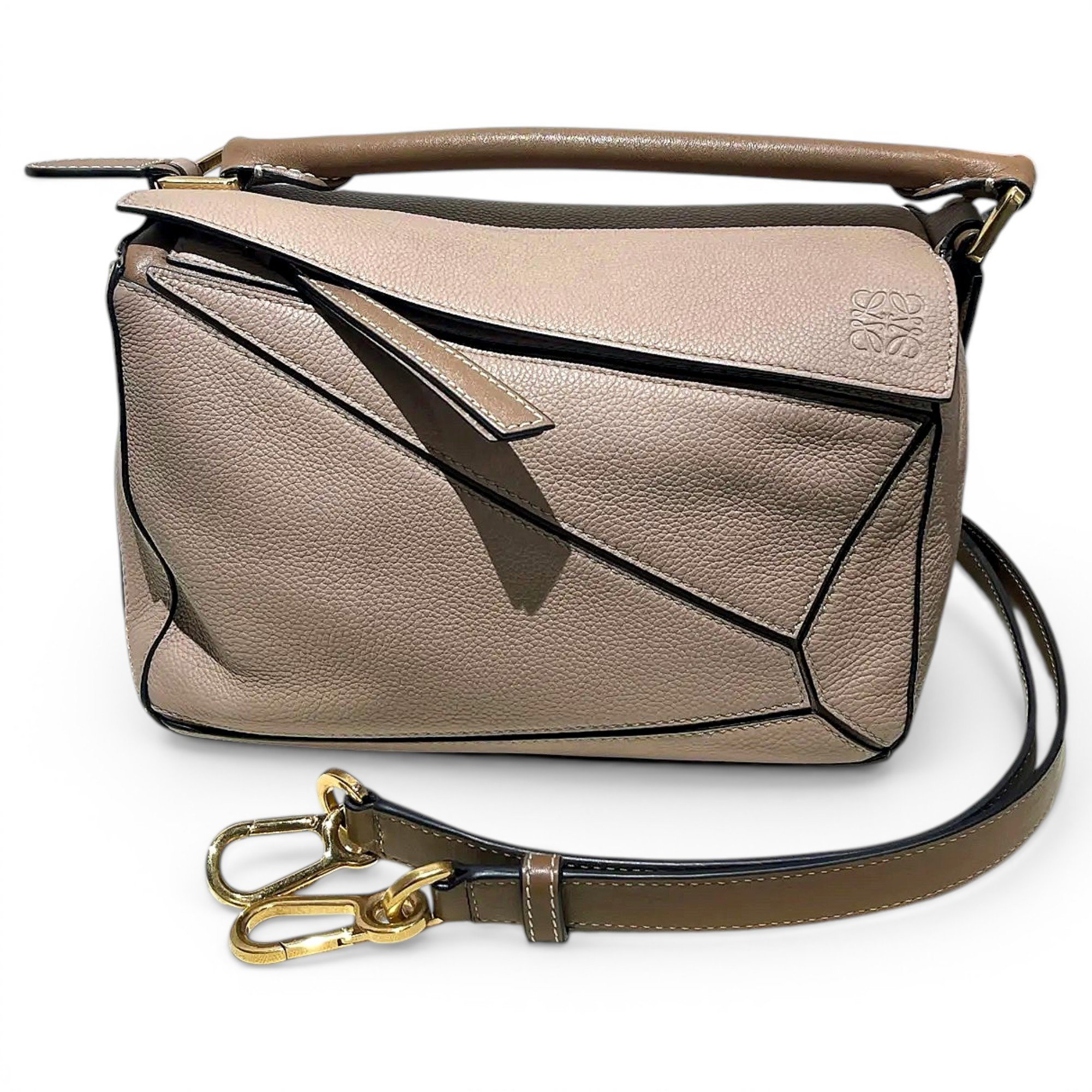 Puzzle leather crossbody bag