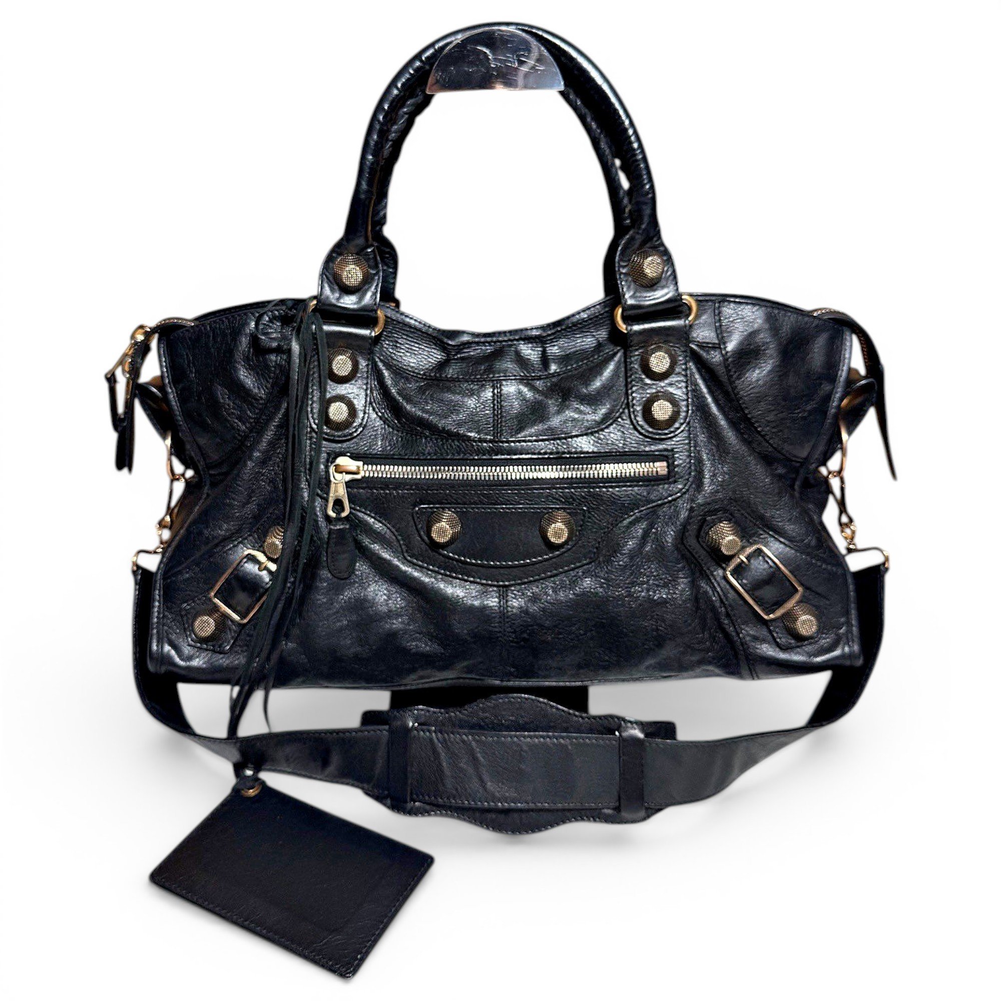 City leather handbag