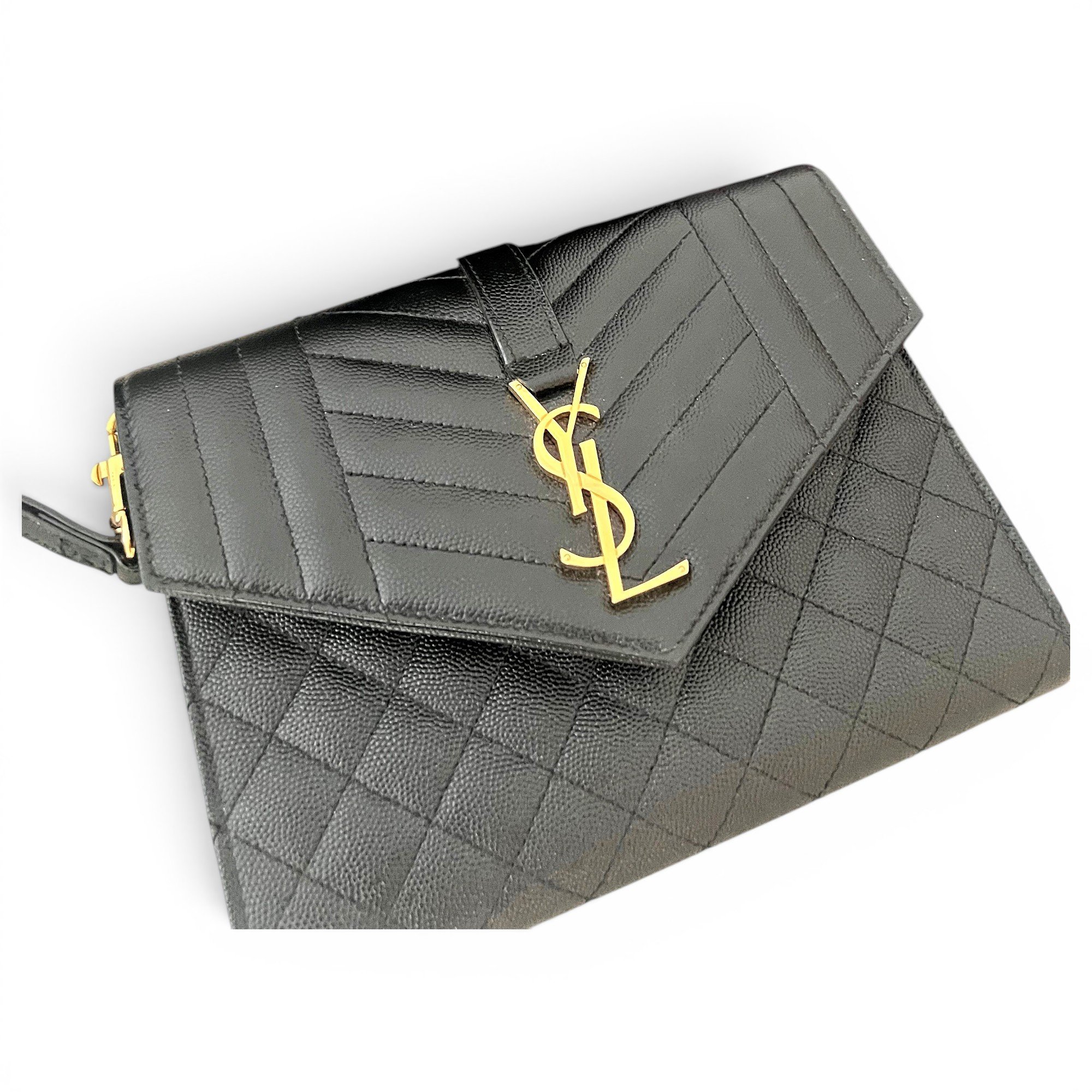 Leather clutch bag